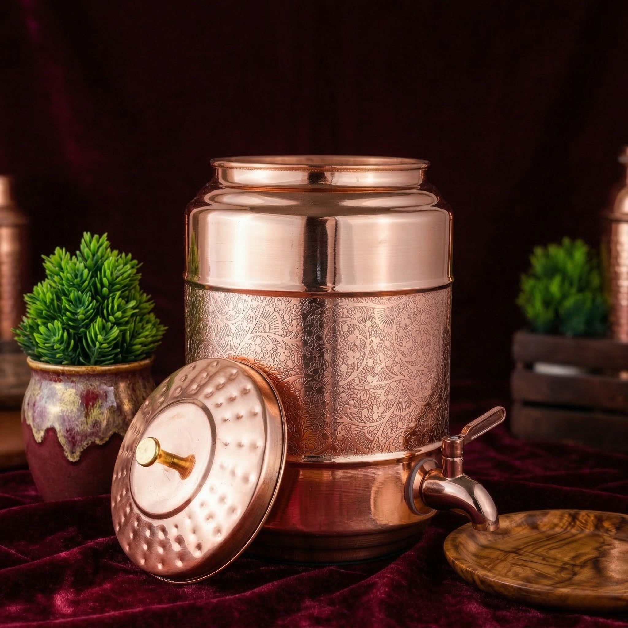 Copper Water Dispenser 5L - Etching