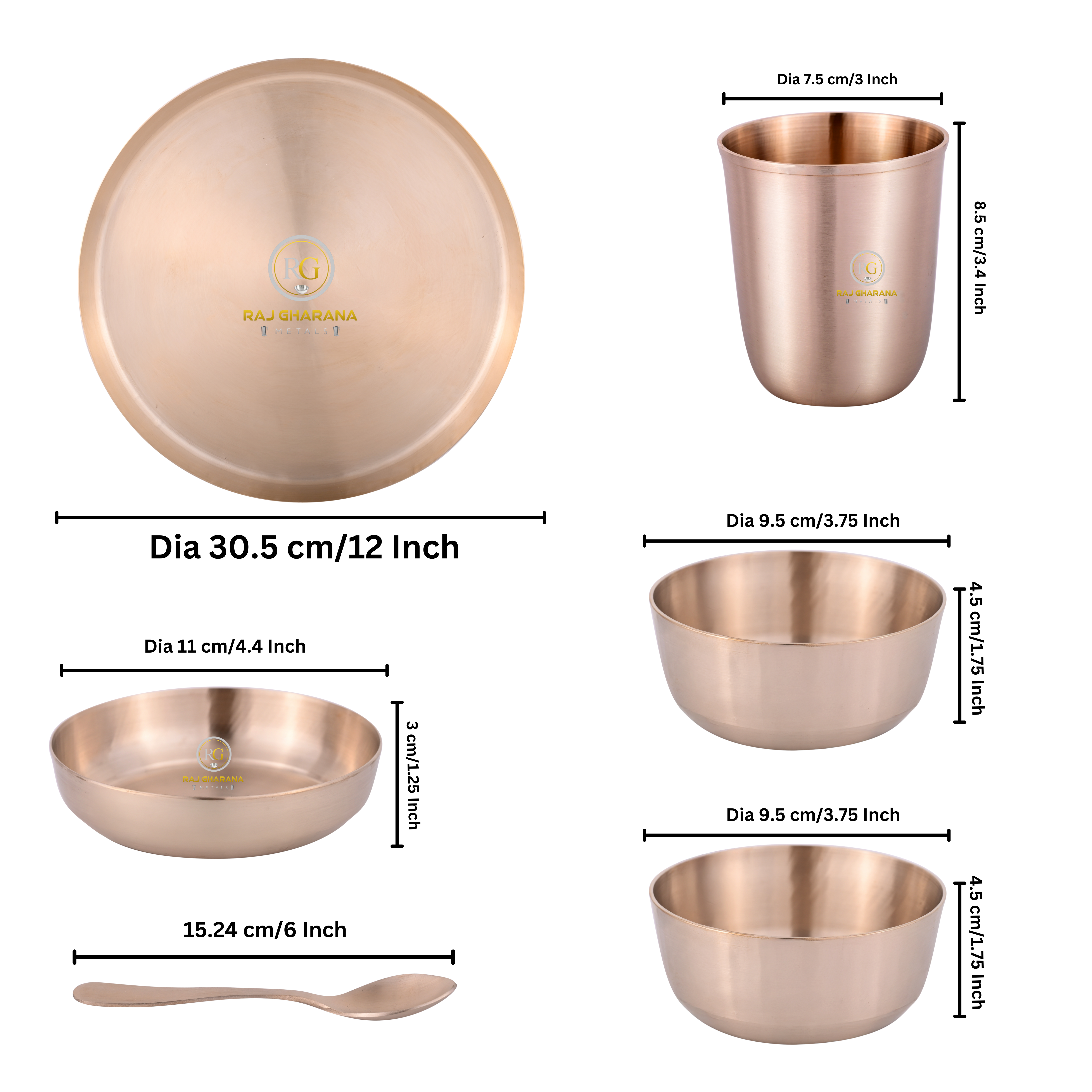 Kansa Dinner Set | Matte Finished | 12 inch