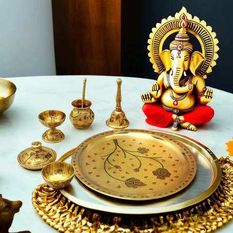 Brass Pooja Set | 7 Pcs