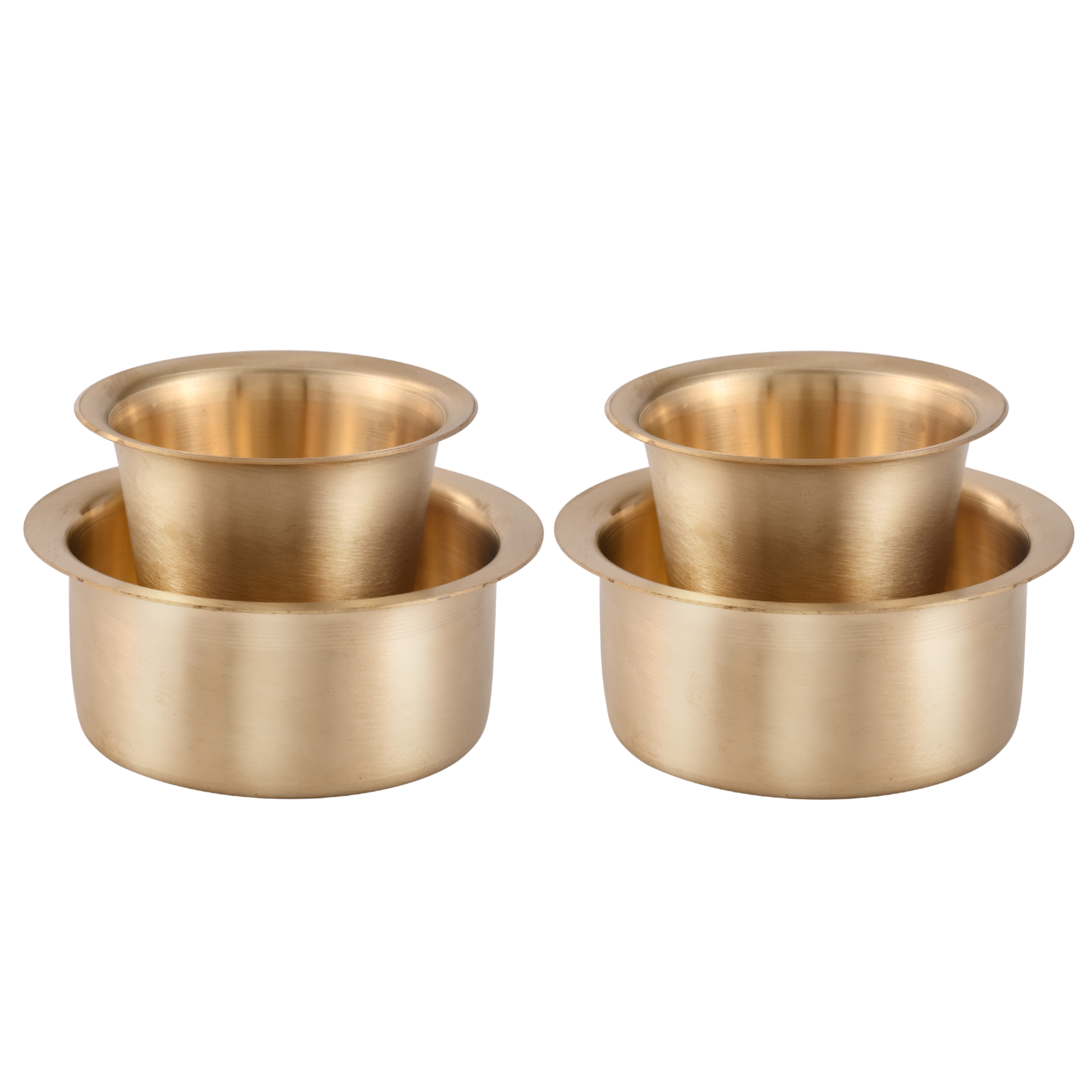 Brass Coffee Dabara Set - Matte Finished Pack of 2