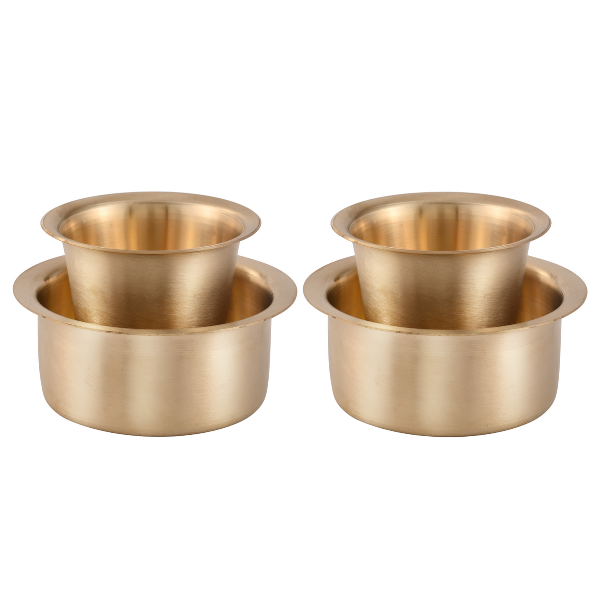 Brass Coffee Dabara Set - Matte Finished Pack of 2