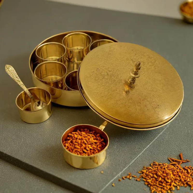 Brass Spice Box Set