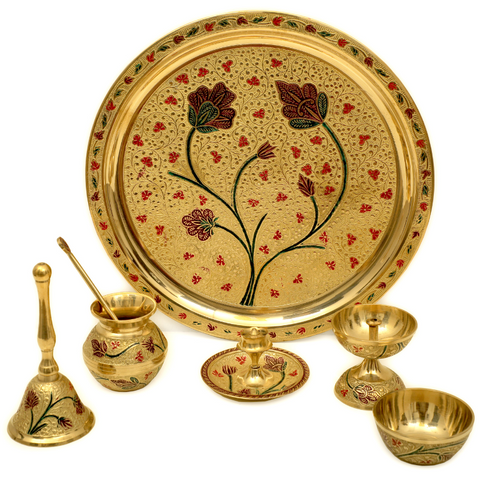 Brass Pooja Set | 7 Pcs