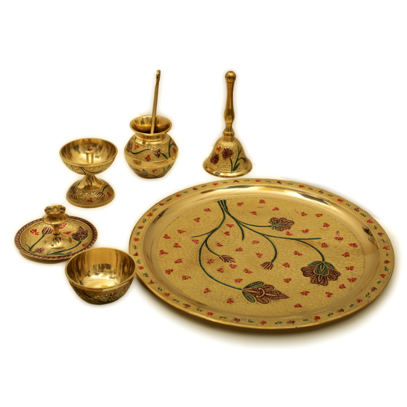 Brass Pooja Set | 7 Pcs