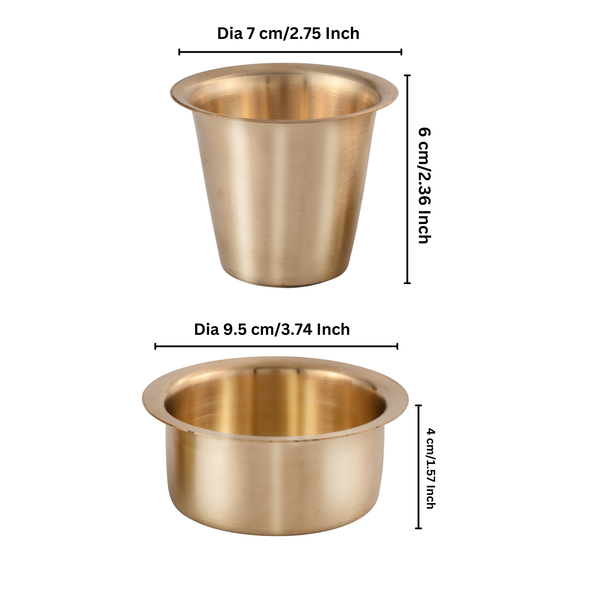 Brass Coffee Dabara Set - Matte Finished