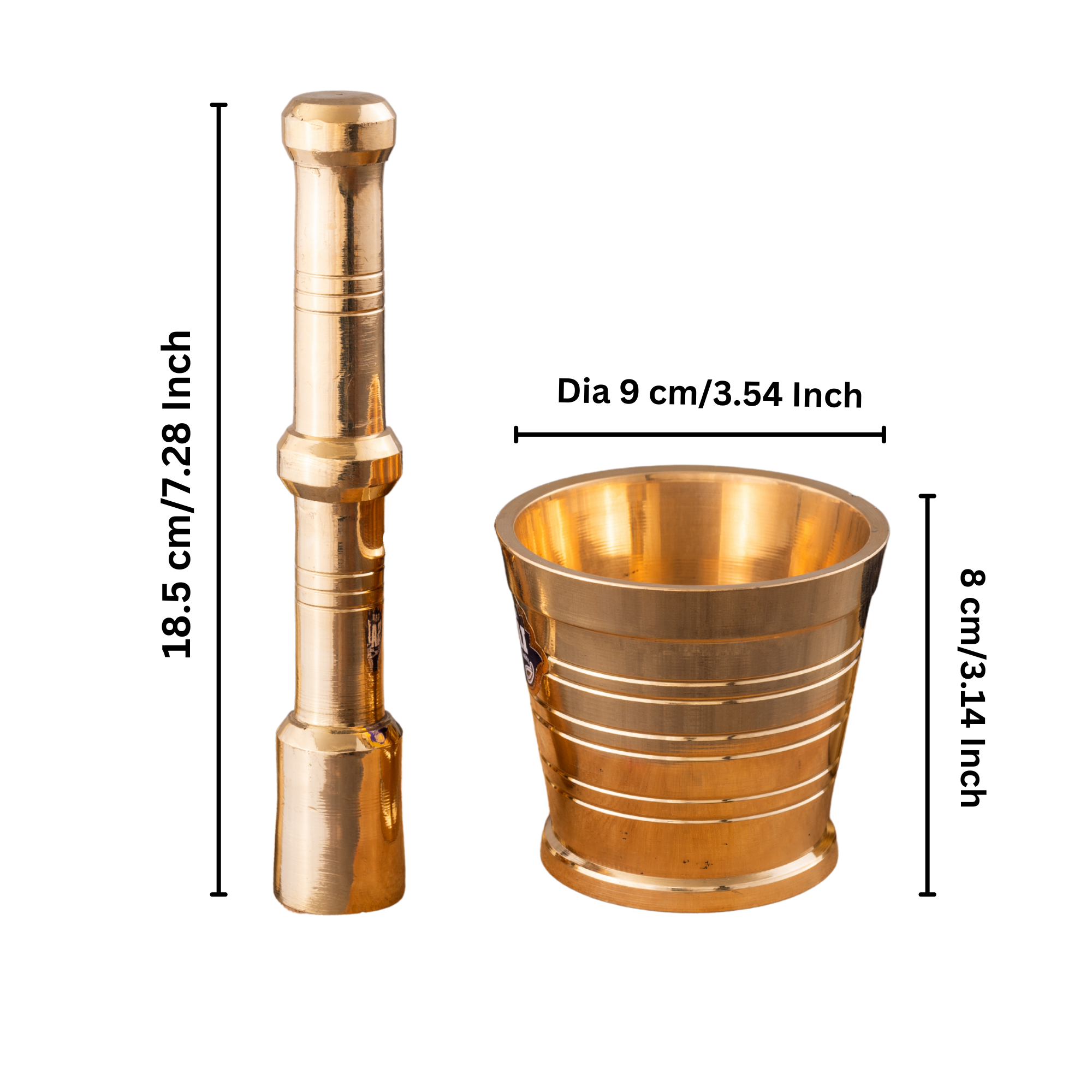 Brass Mortar and Pestle (Hamam Dasta)