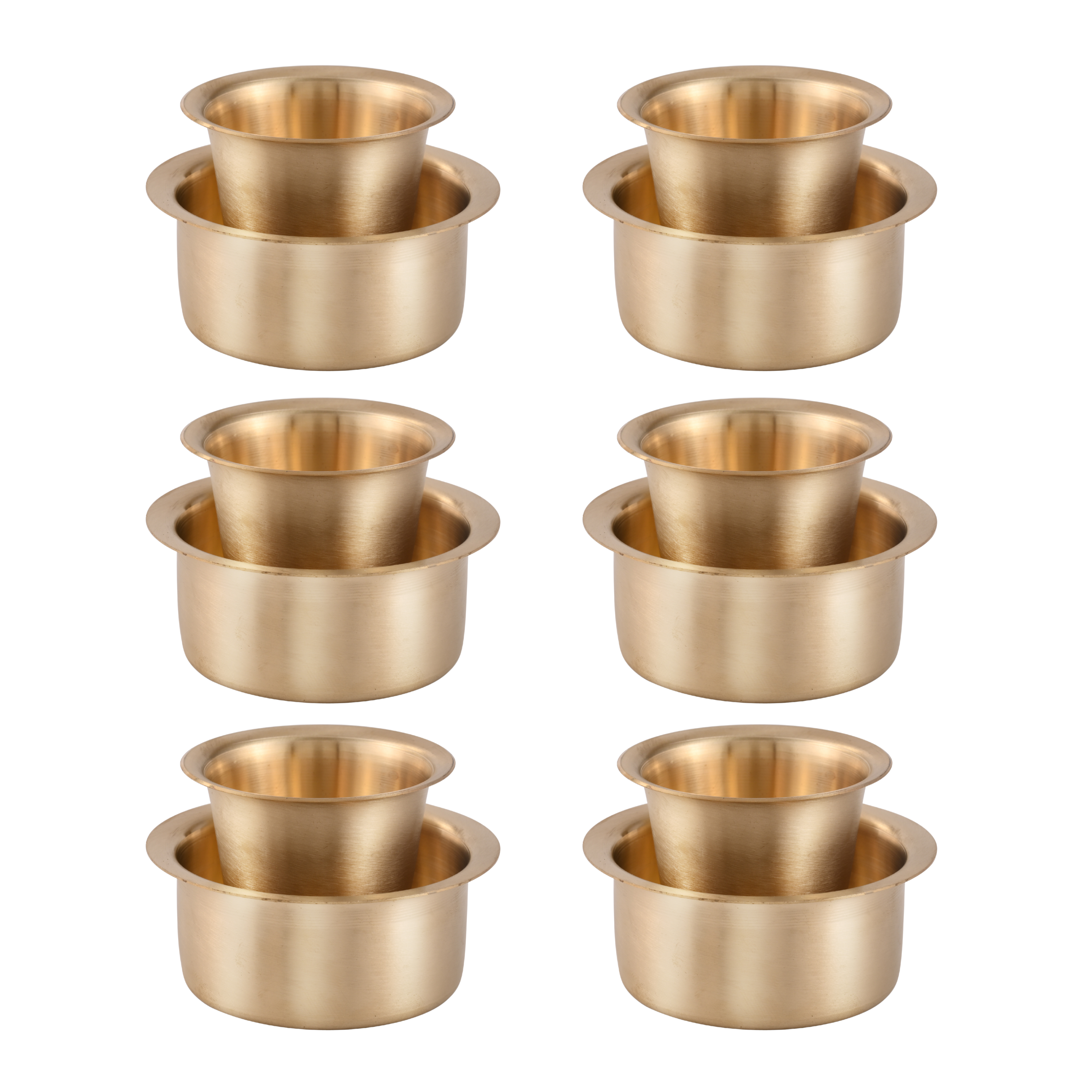 Brass Coffee Dabara Set - Matte Finished Pack of 6