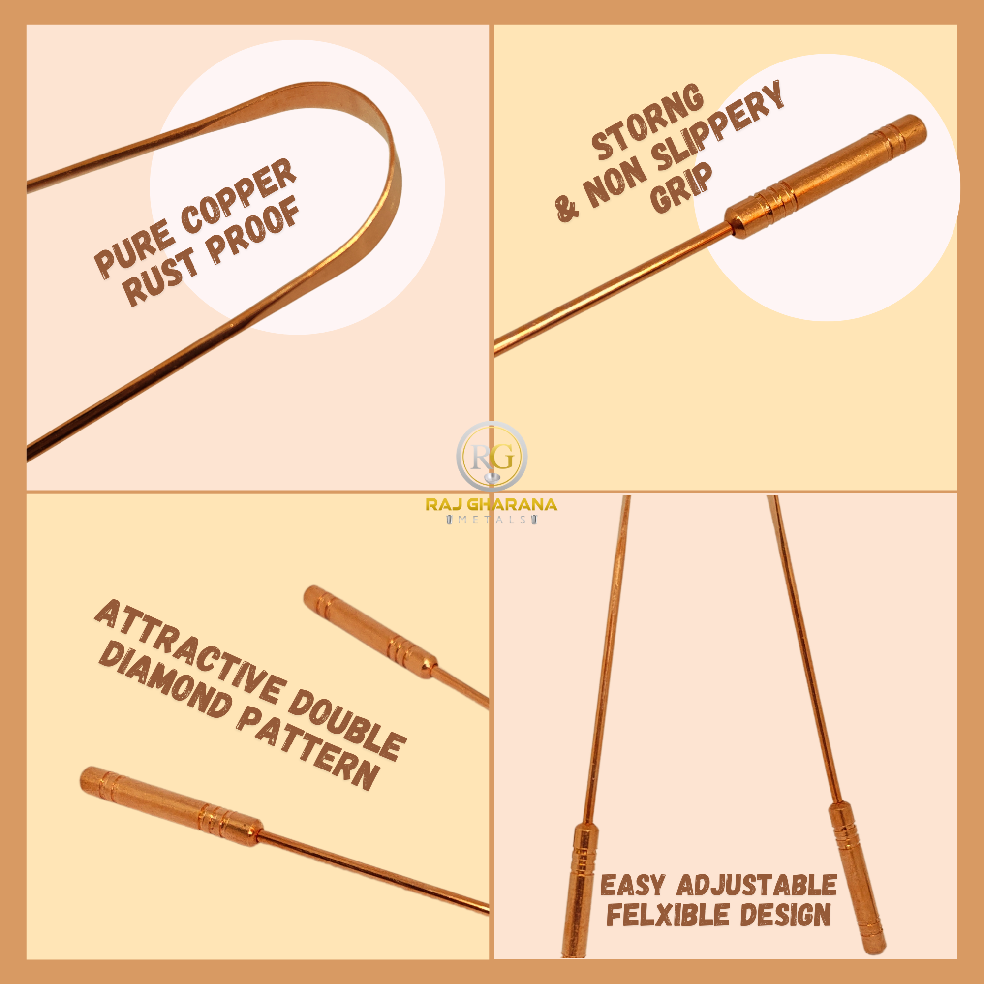 Copper Tongue Cleaner (Pack of 2)