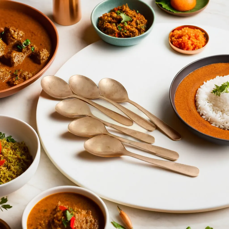 Kansa Dinner Spoons | 6Pcs - Matte