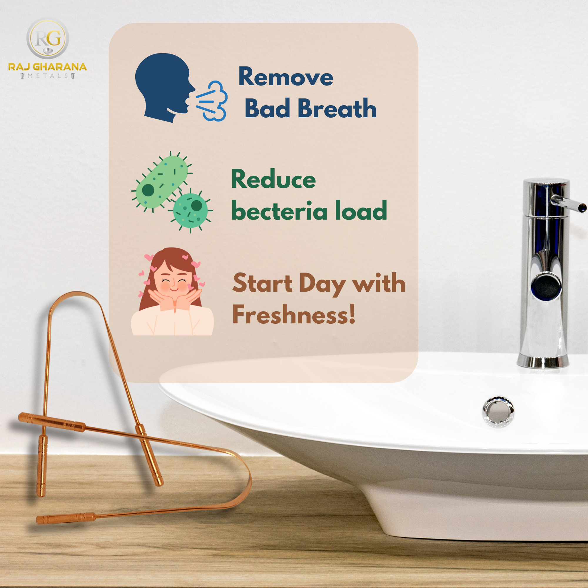 Copper Tongue Cleaner (Pack of 2)