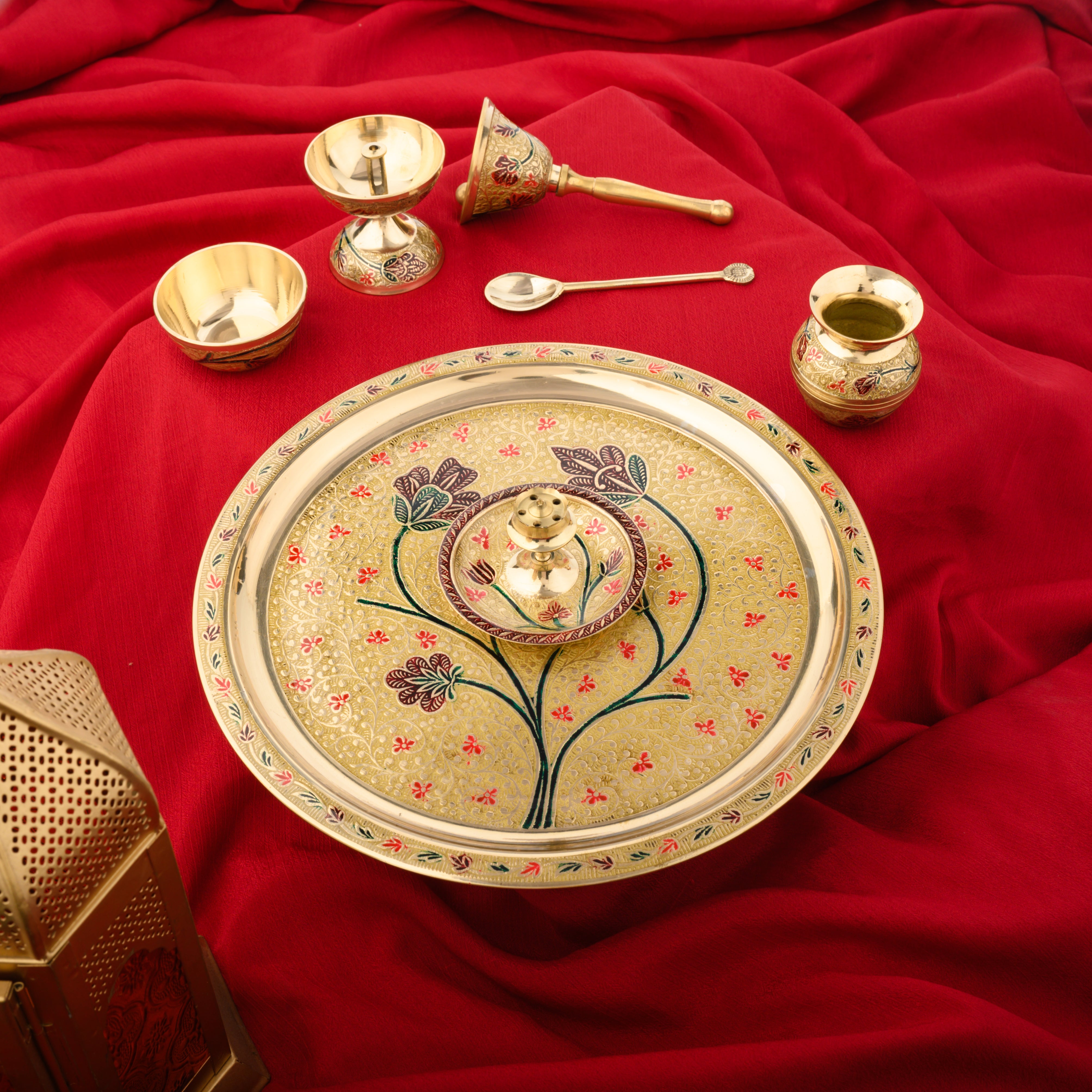 Brass Pooja Thali Set | 7 Pcs