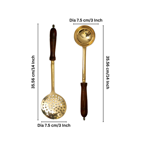 Brass Cooking Ladles | Set of 5