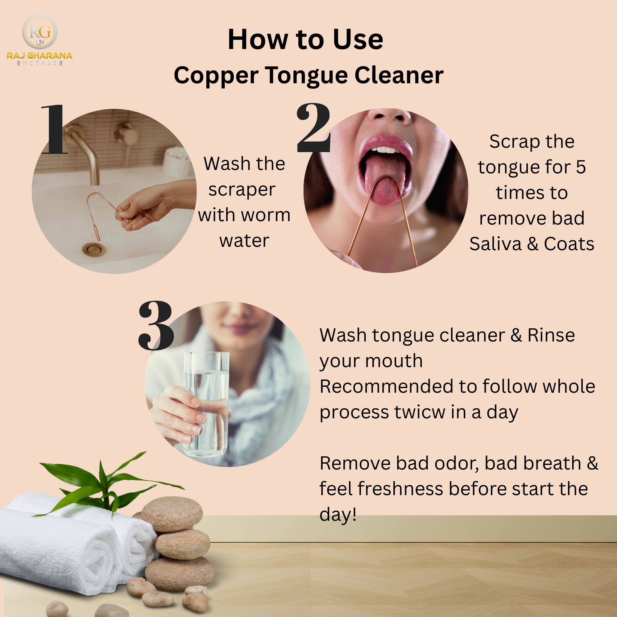 Copper Tongue Cleaner (Pack of 2)