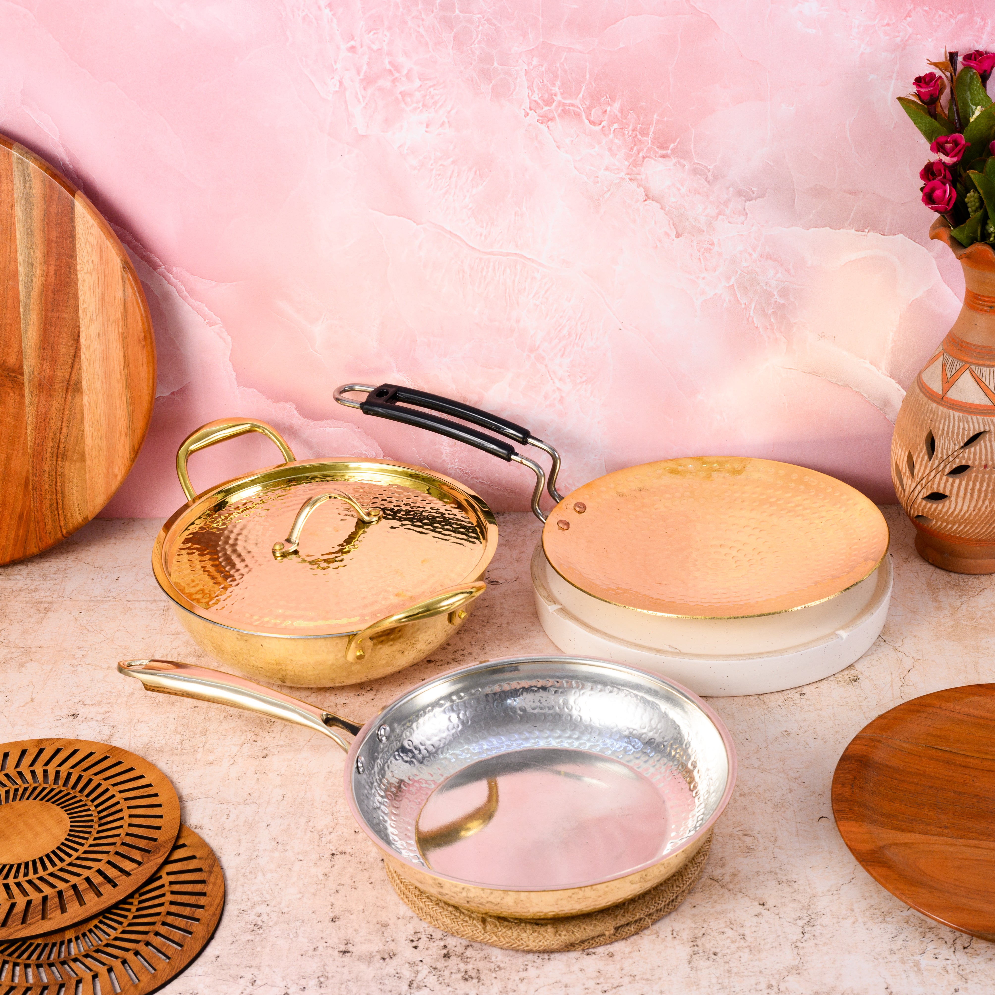 Brass Cookware Set - 10 Pcs