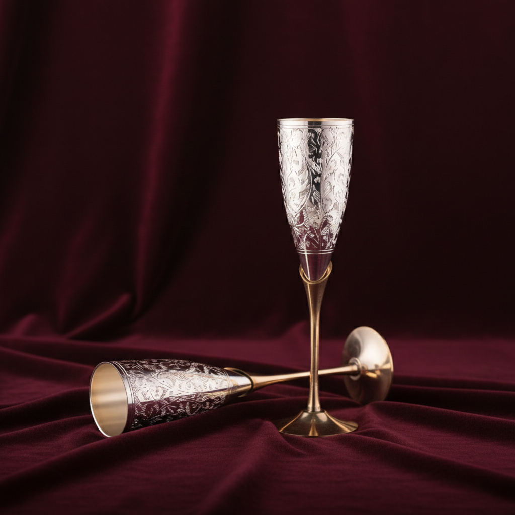Brass Champagne Glass Set of 2