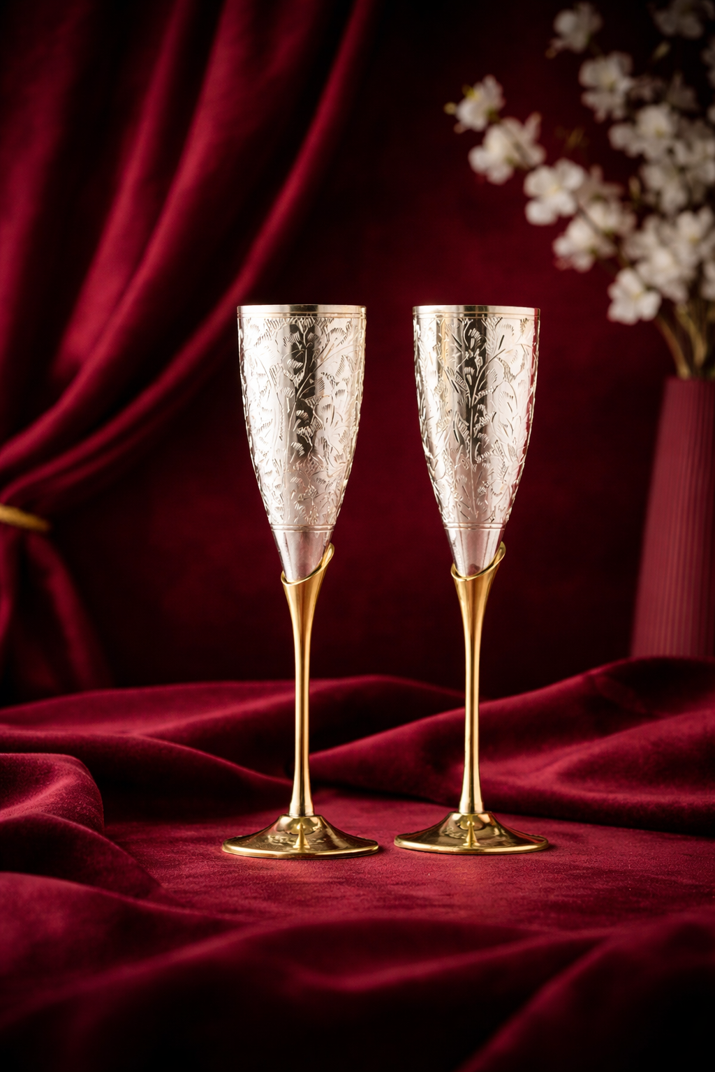 Brass Champagne Glass Set of 2