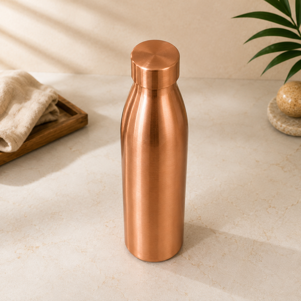 Premium Copper Water Bottle (1L) – Plain