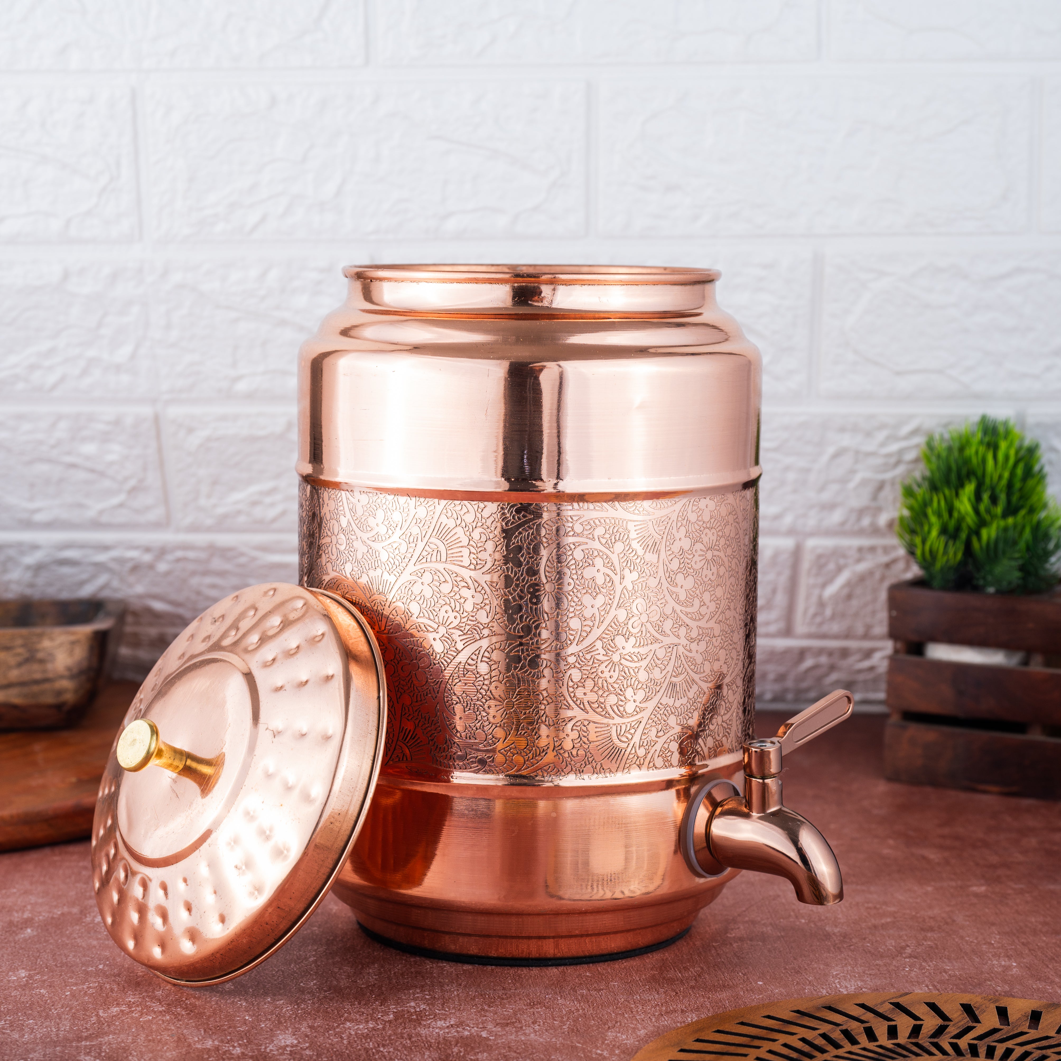 Copper Water Dispenser 5L - Eatching - Raj Gharana Metals