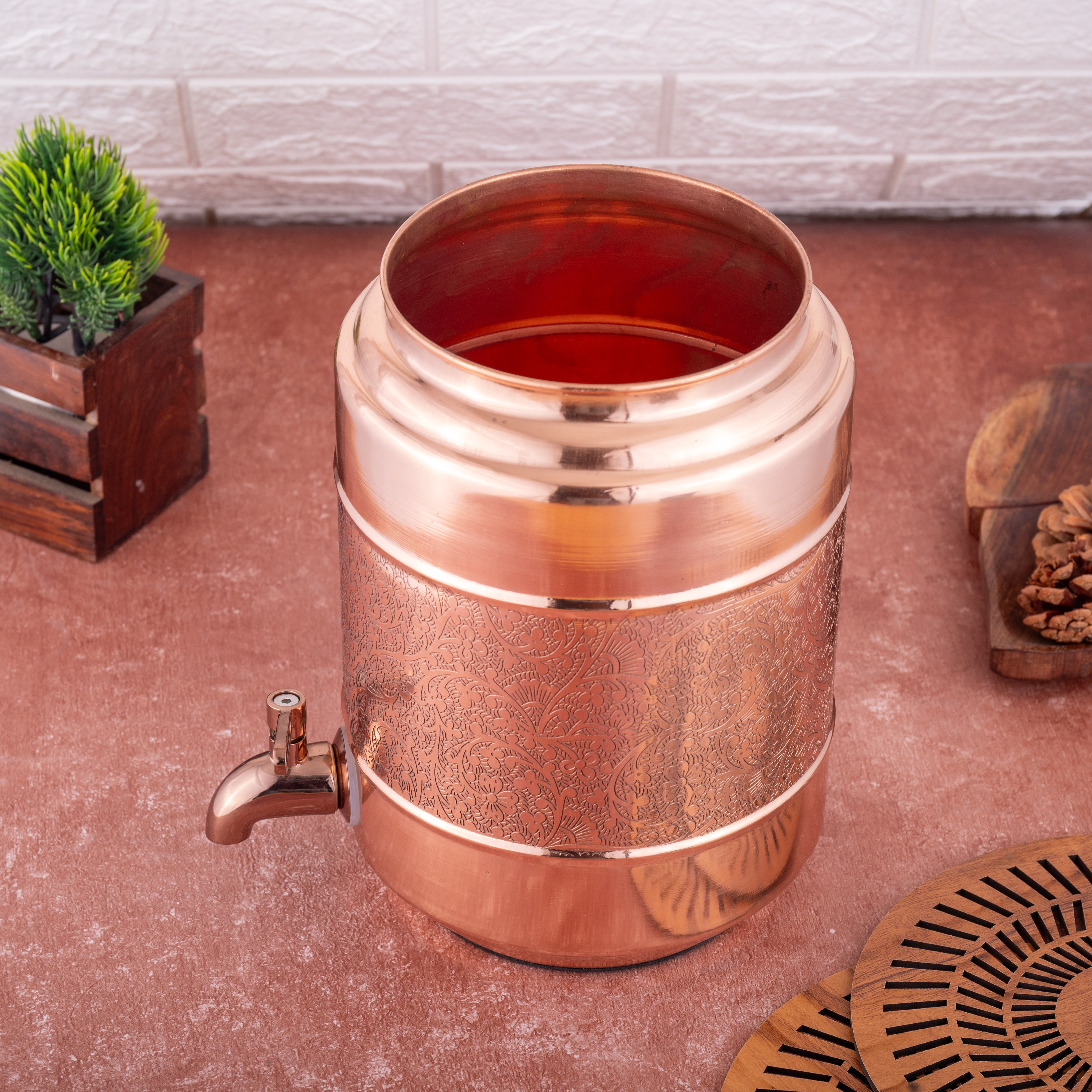 Copper Water Dispenser 5L - Eatching - Raj Gharana Metals