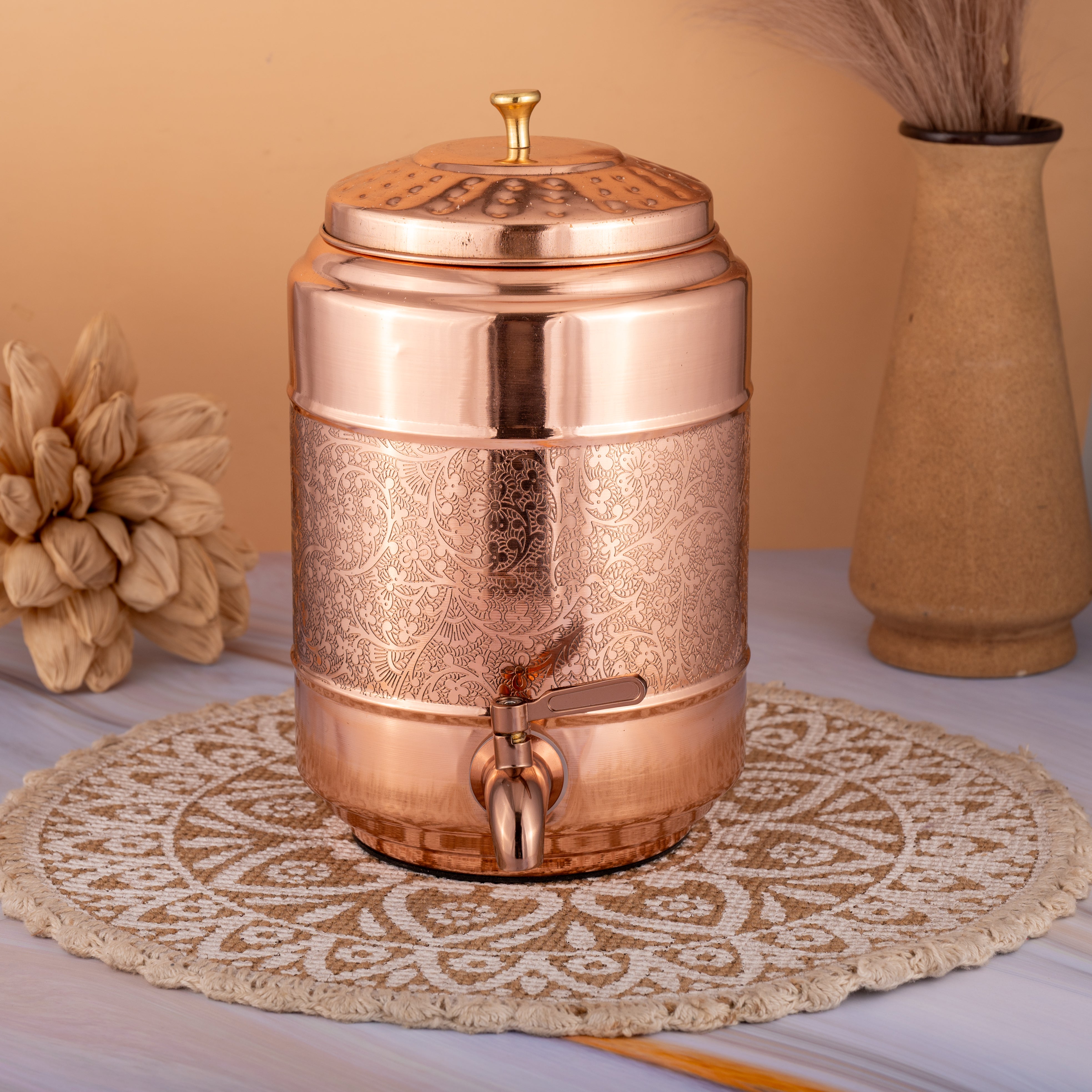 Copper Water Dispenser 5L - Eatching - Raj Gharana Metals