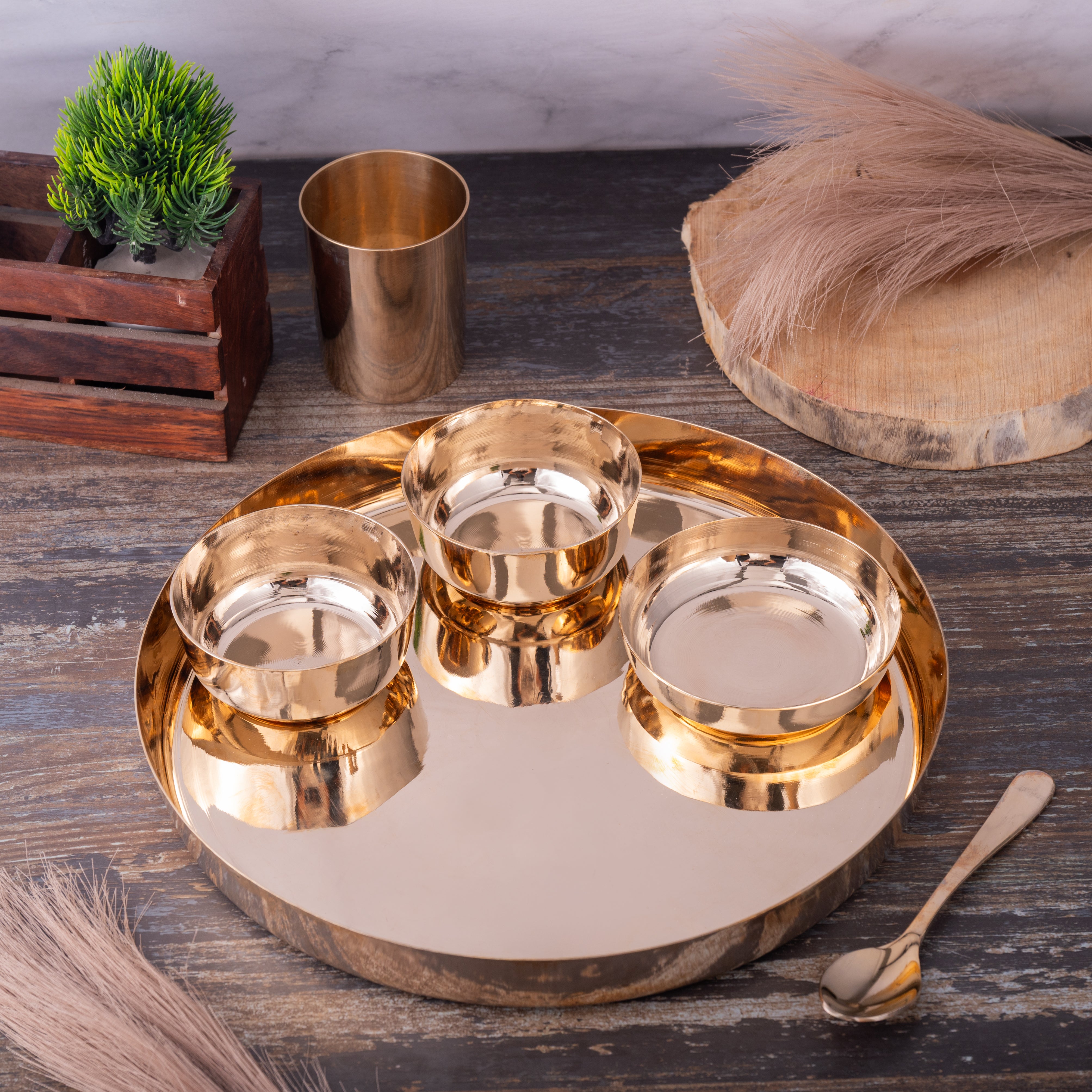 Kansa Dinner Set | Glossy Finished | 12 Inch