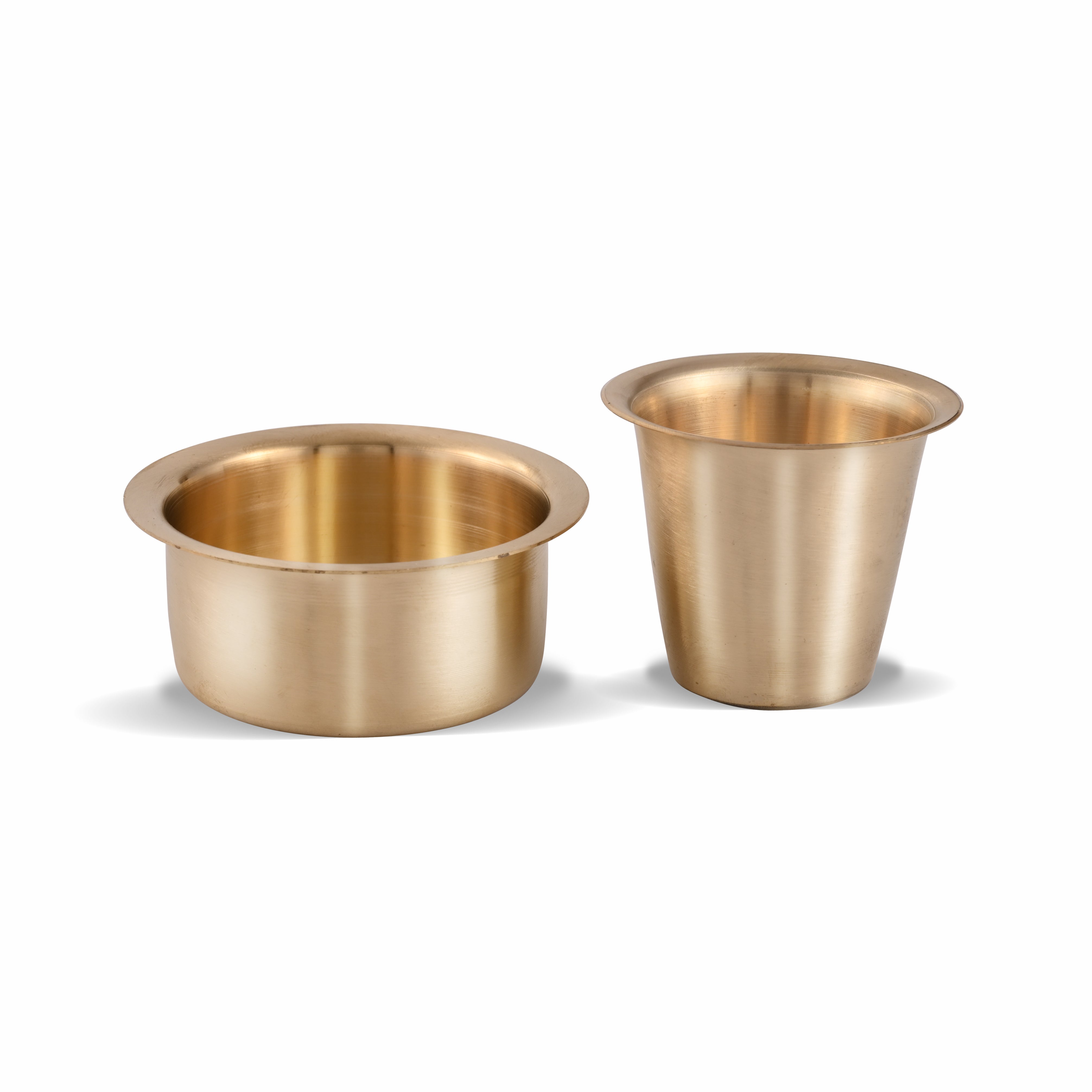 Brass Coffee Dabara Set - Matte Finished