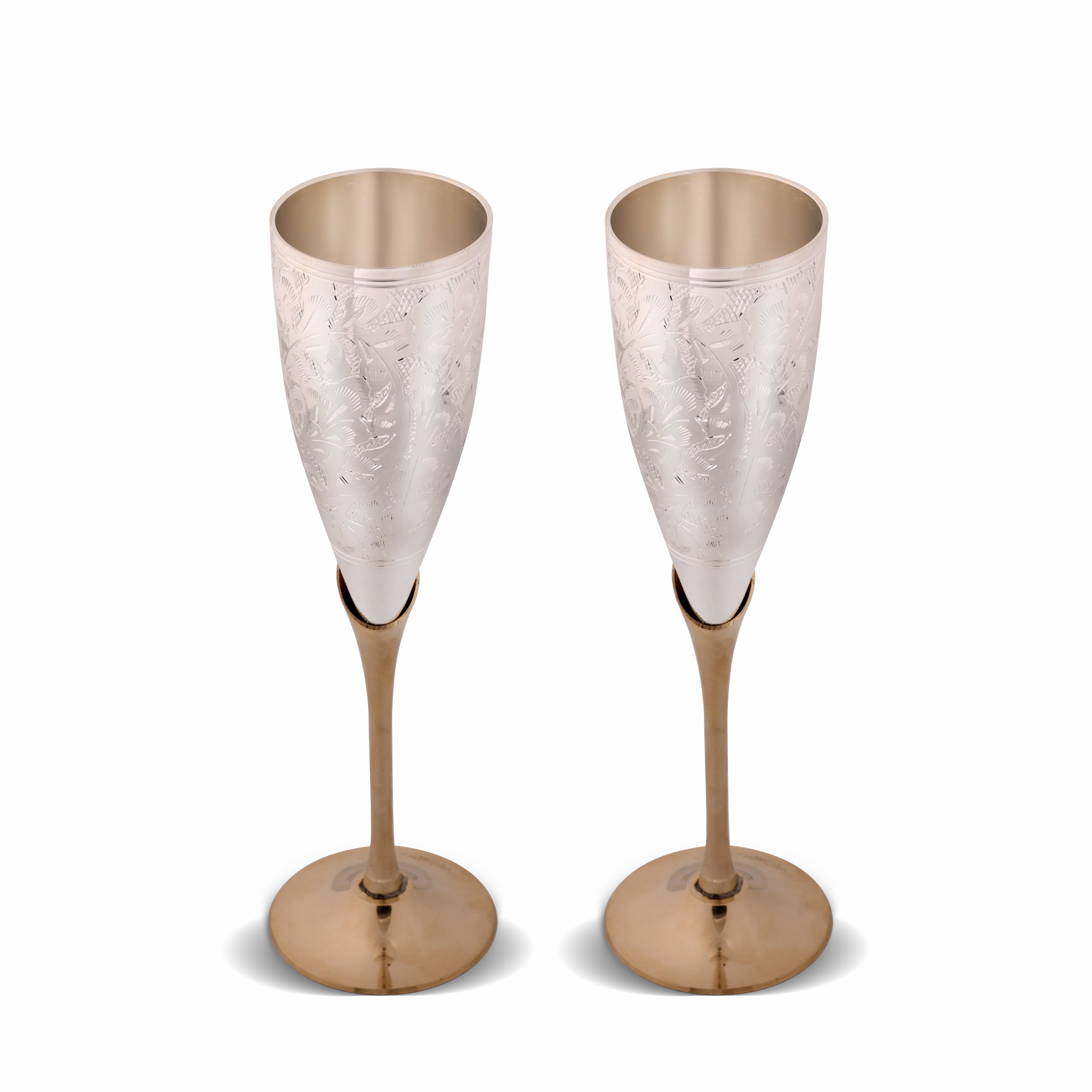 Brass Champagne Glass Set of 2
