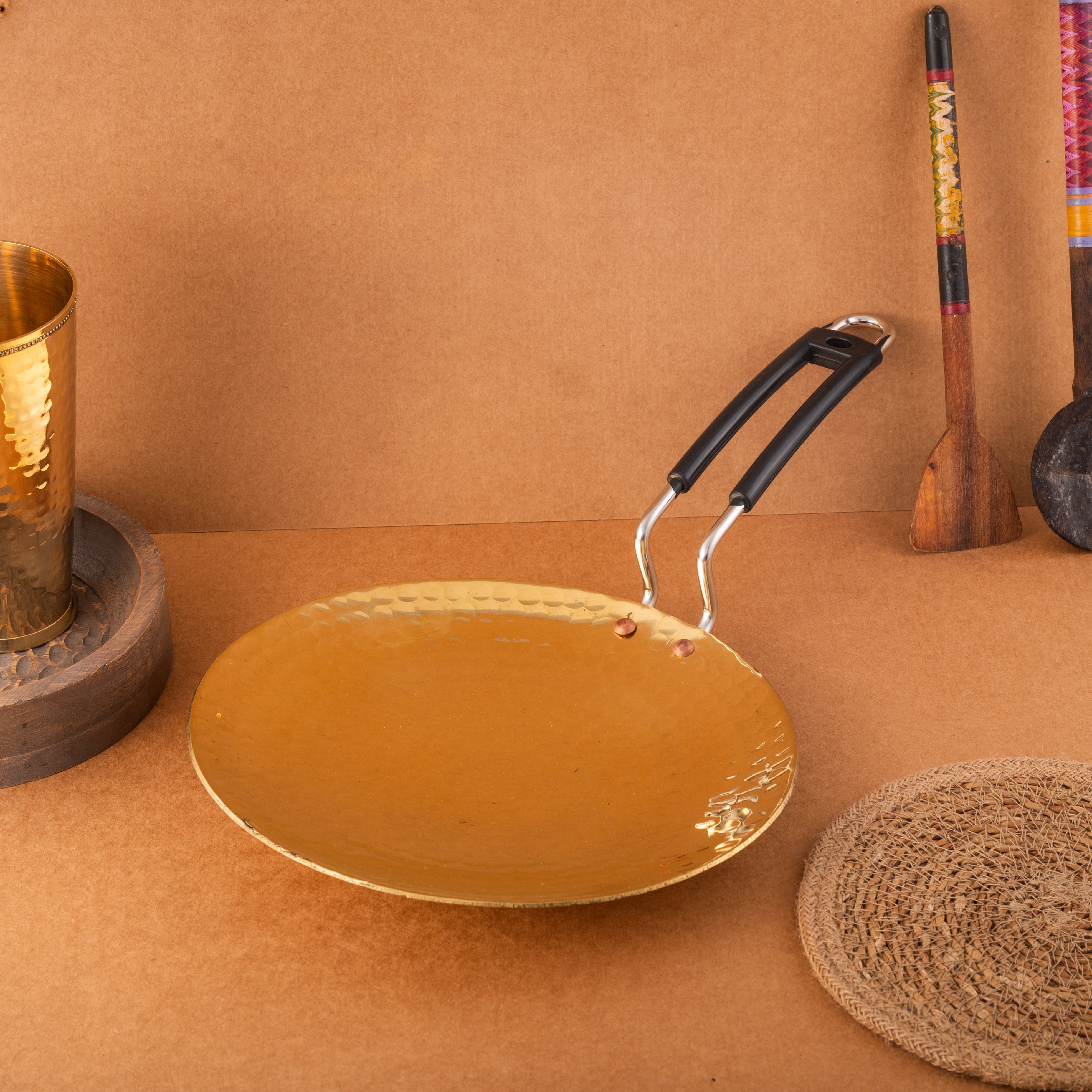 Bras Roti Premium Brass Roti Tawa – Cooking Pan | Raj Gharana Metals
