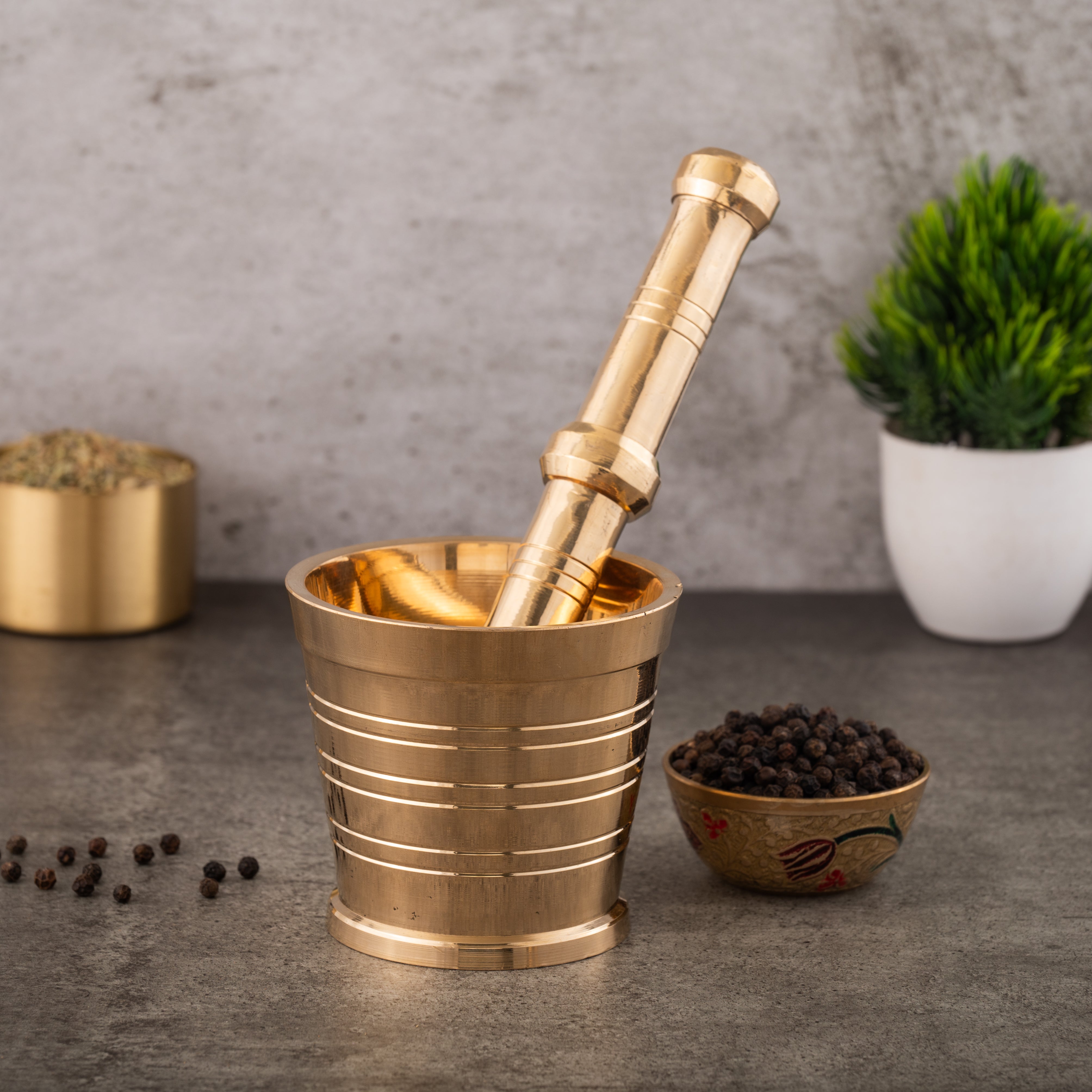 Brass Mortar and Pestle (Hamam Dasta)
