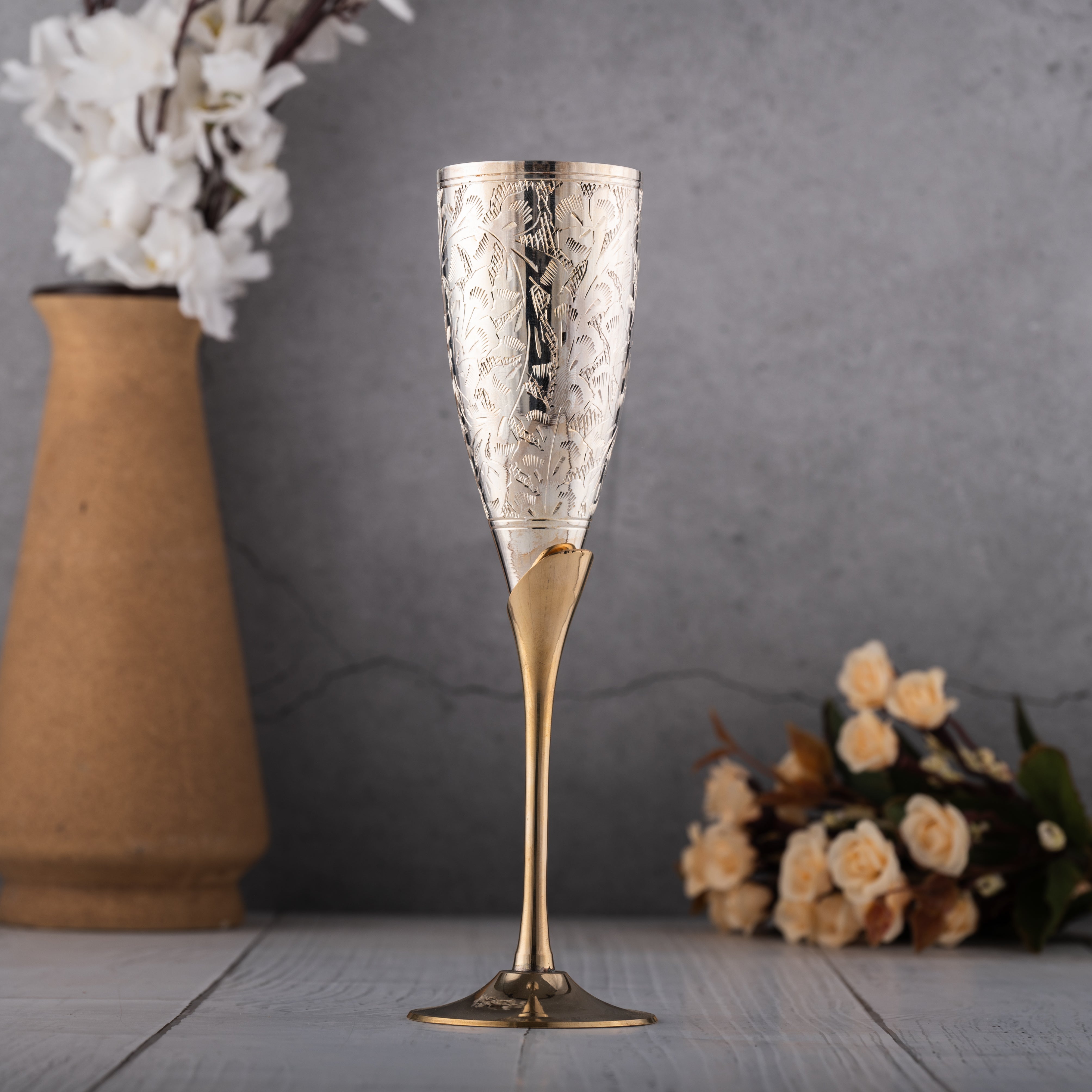 Brass Champagne Glass Set of 2