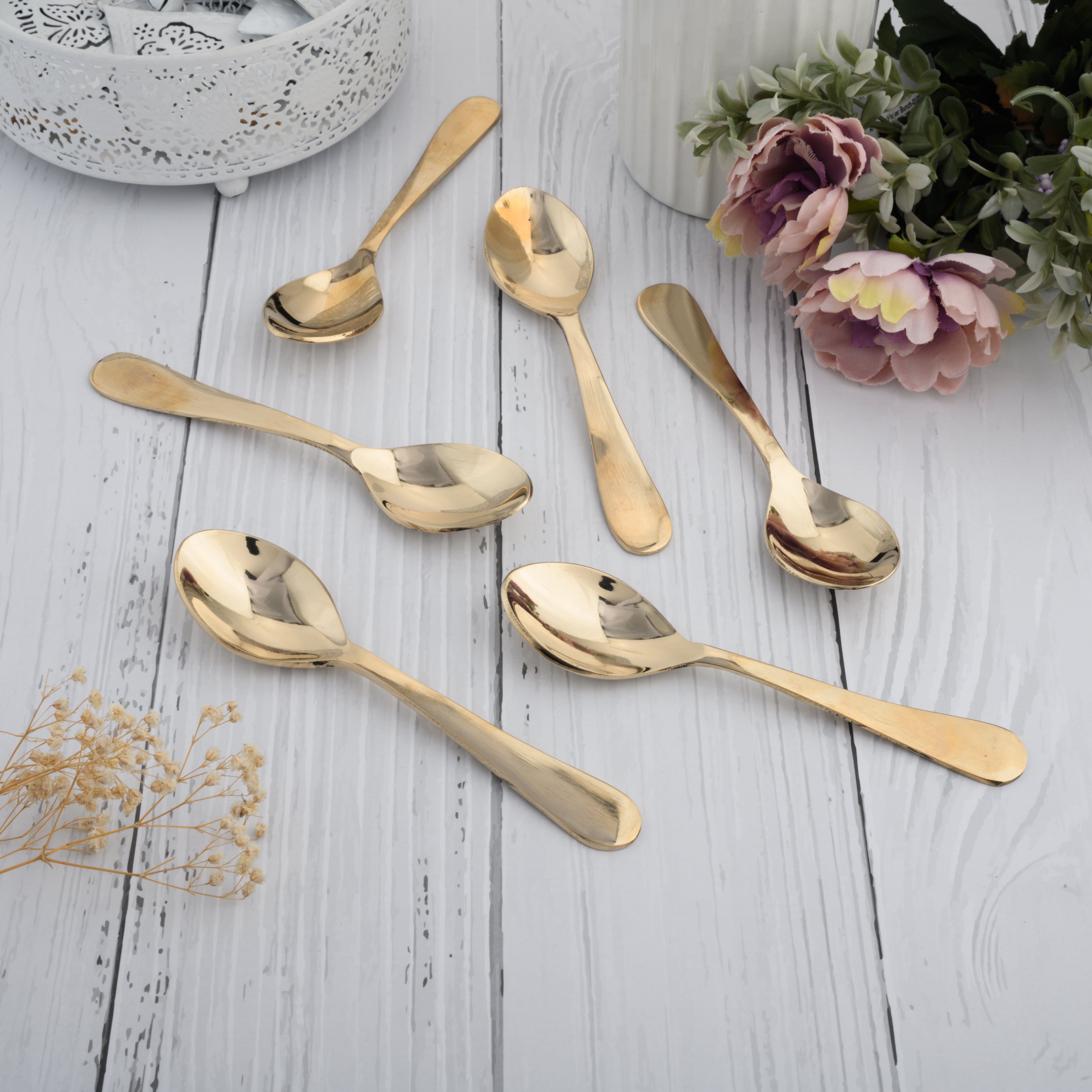 Kansa Dinner Spoons | 6Pcs -Glossy