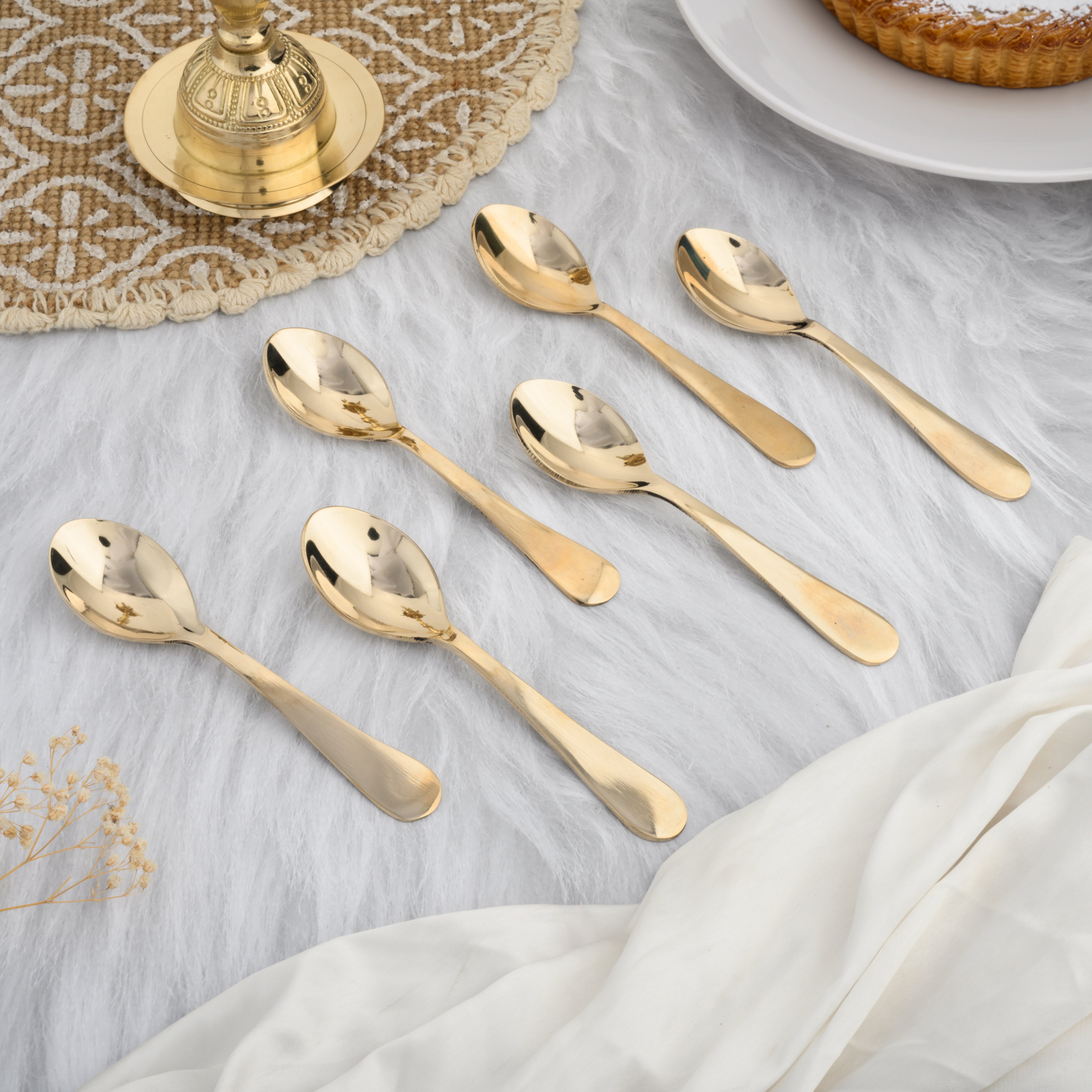 Kansa Dinner Spoons | 6Pcs -Glossy