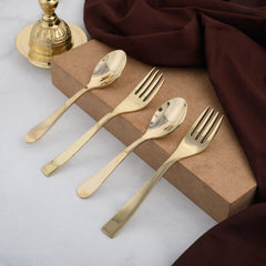 Brozne Dinner Dessert Spoon Fork Set (Pack of 12) - Glossy
