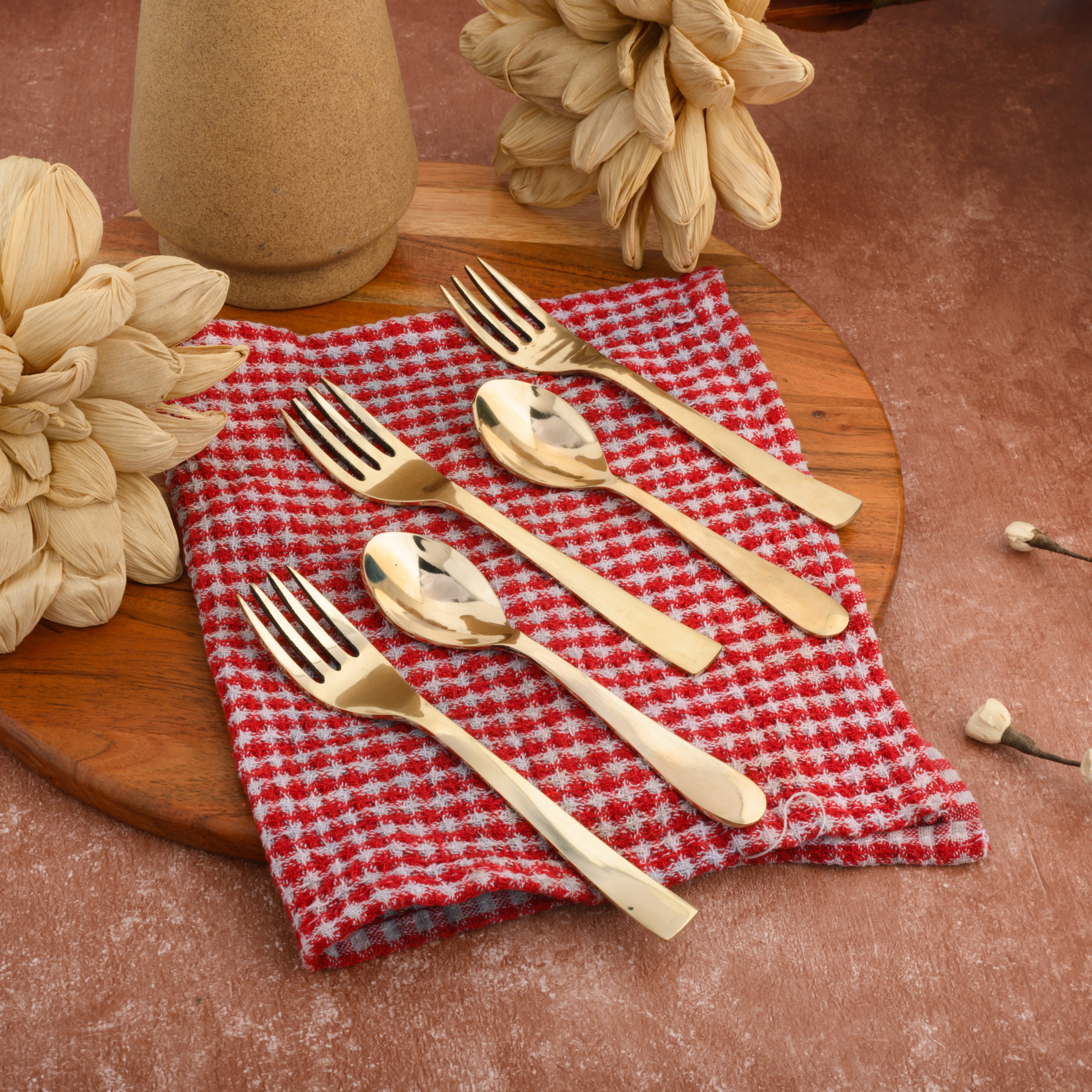 Brozne Dinner Dessert Spoon Fork Set (Pack of 12) - Glossy