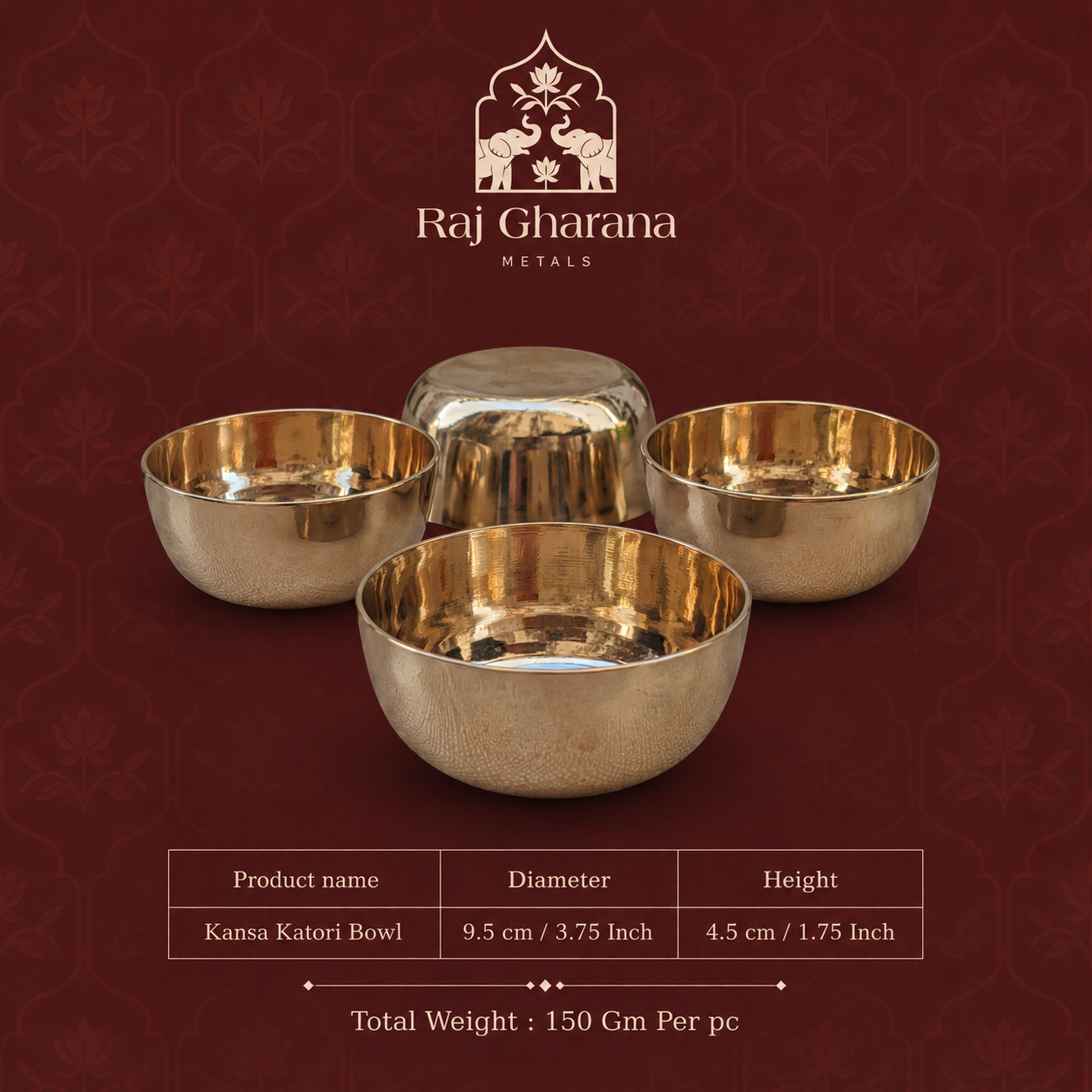 Kansa Katori(Bowl) Glossy Duble Polish
