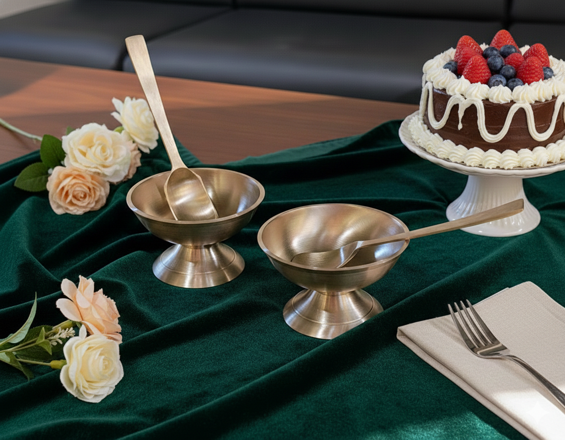 Kansa Ice Cream Cups with Spoon | Set of 2