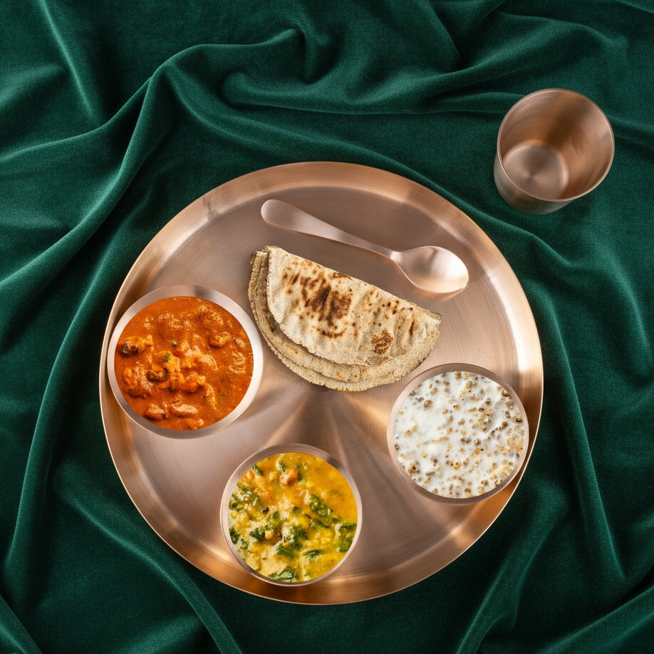 Matte Finished Kansa Dinner Set | 12 inch