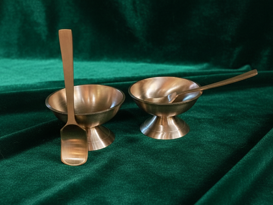 Kansa Ice Cream Cups with Spoon | Set of 2