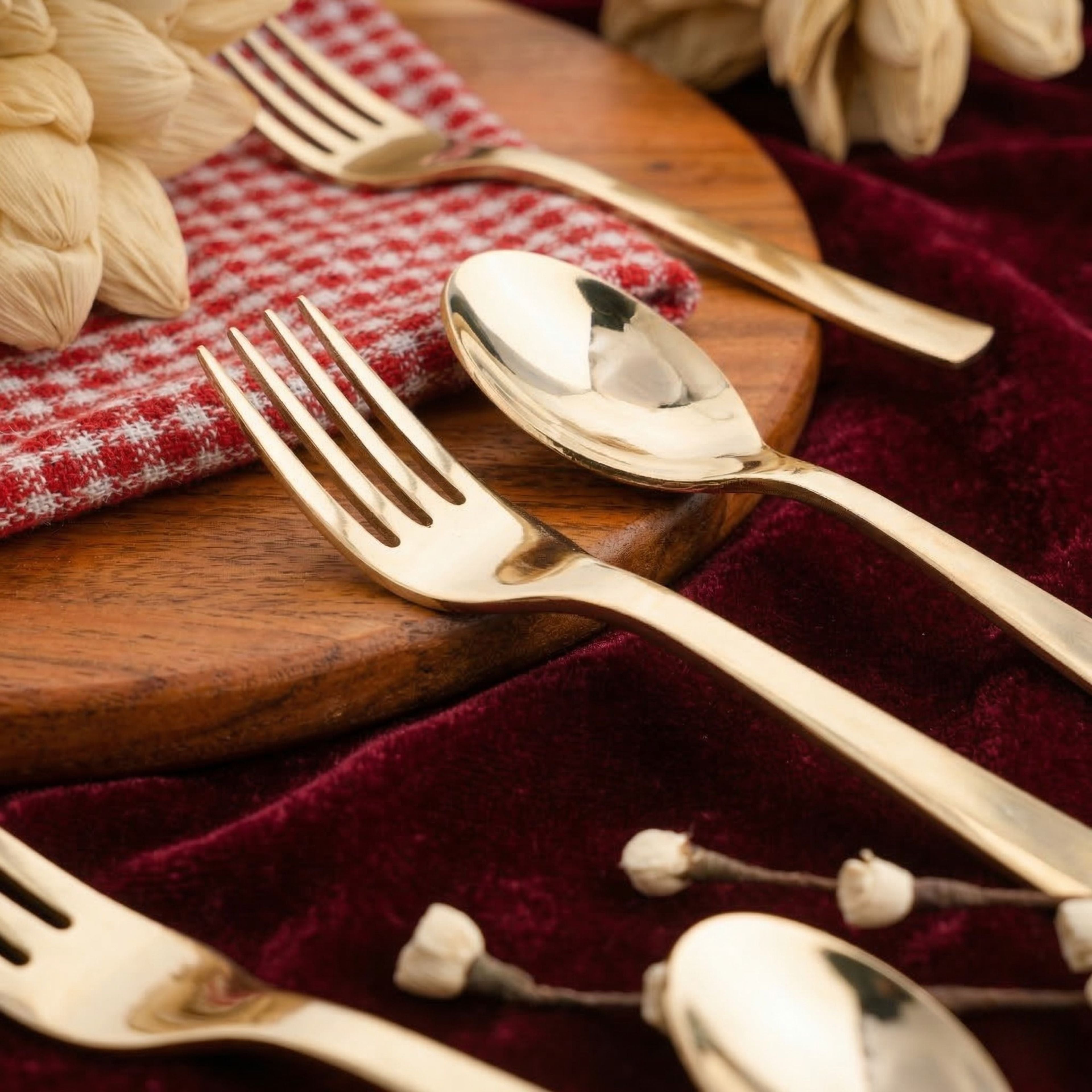 Brozne Dinner Dessert Spoon Fork Set (Pack of 12) - Glossy
