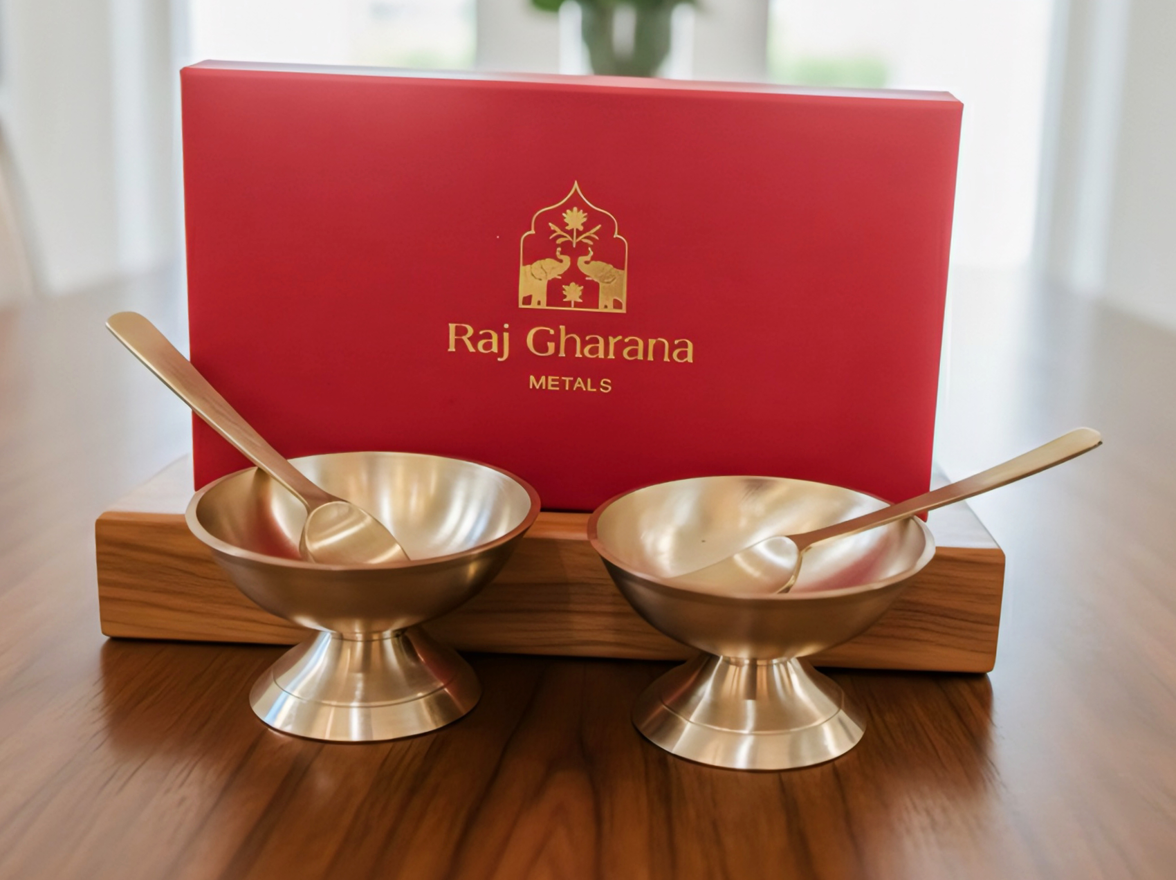 Kansa Ice Cream Cups with Spoon | Set of 2