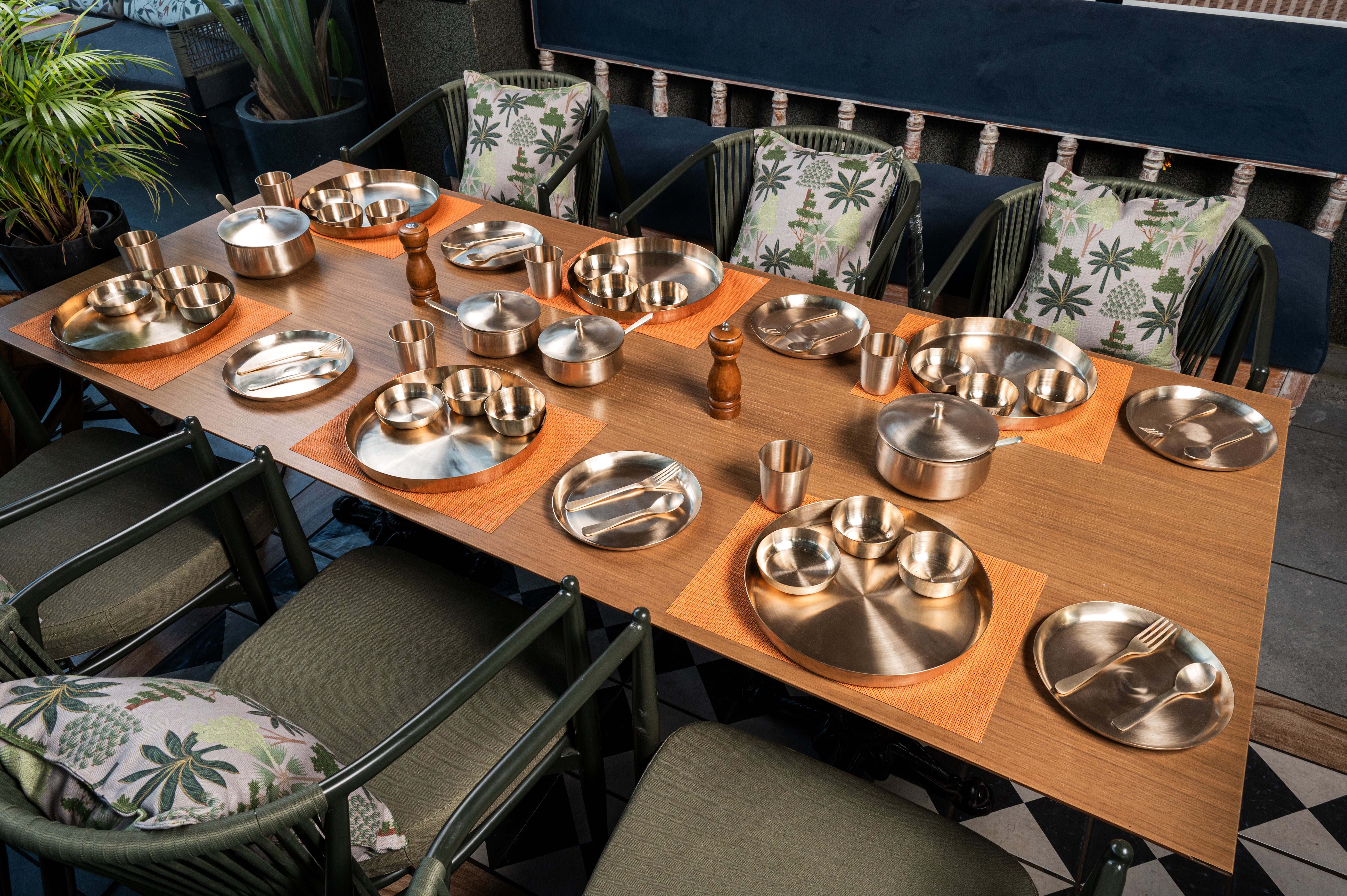Kansa Maharaja Dinner Set - 60 Pcs