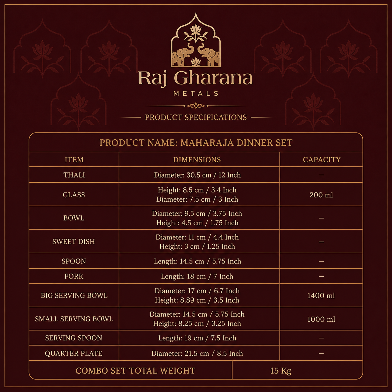 Maharaja Dinner Set - 60 Pcs