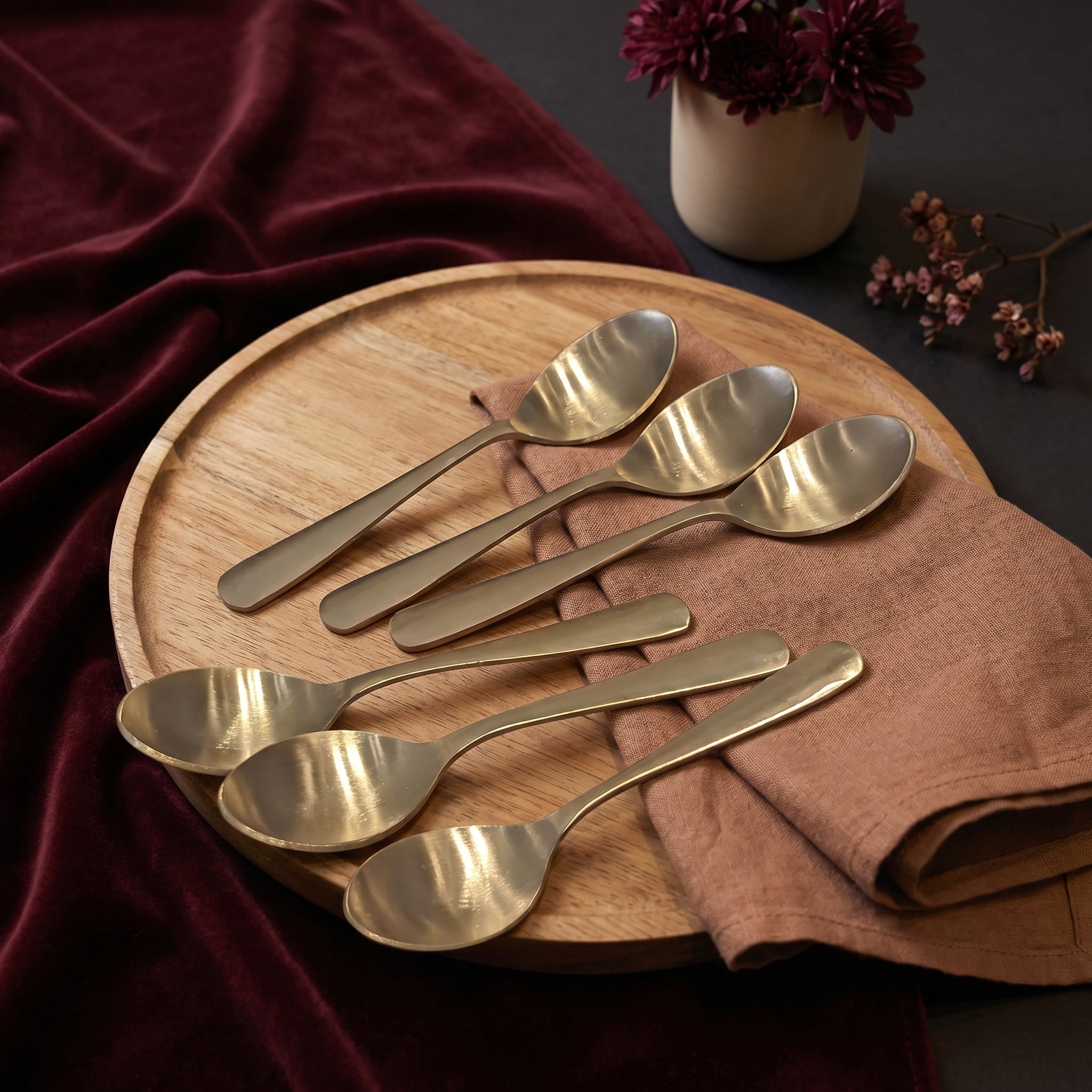 Kansa Dinner Spoons | 6Pcs - Matte