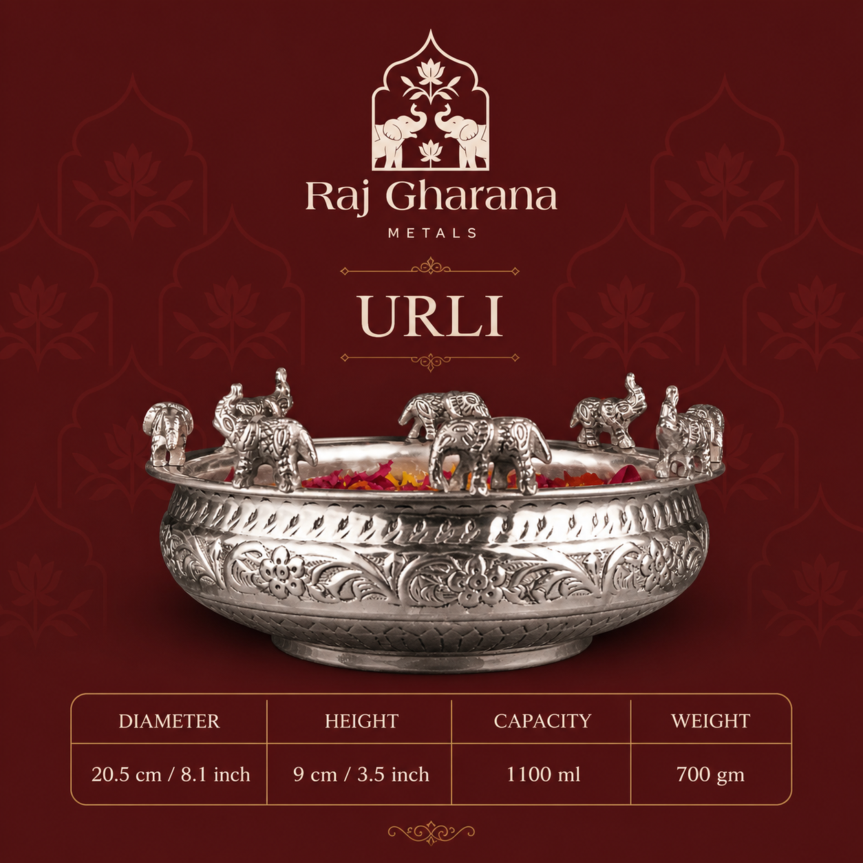 Brass Urli Silver Coated