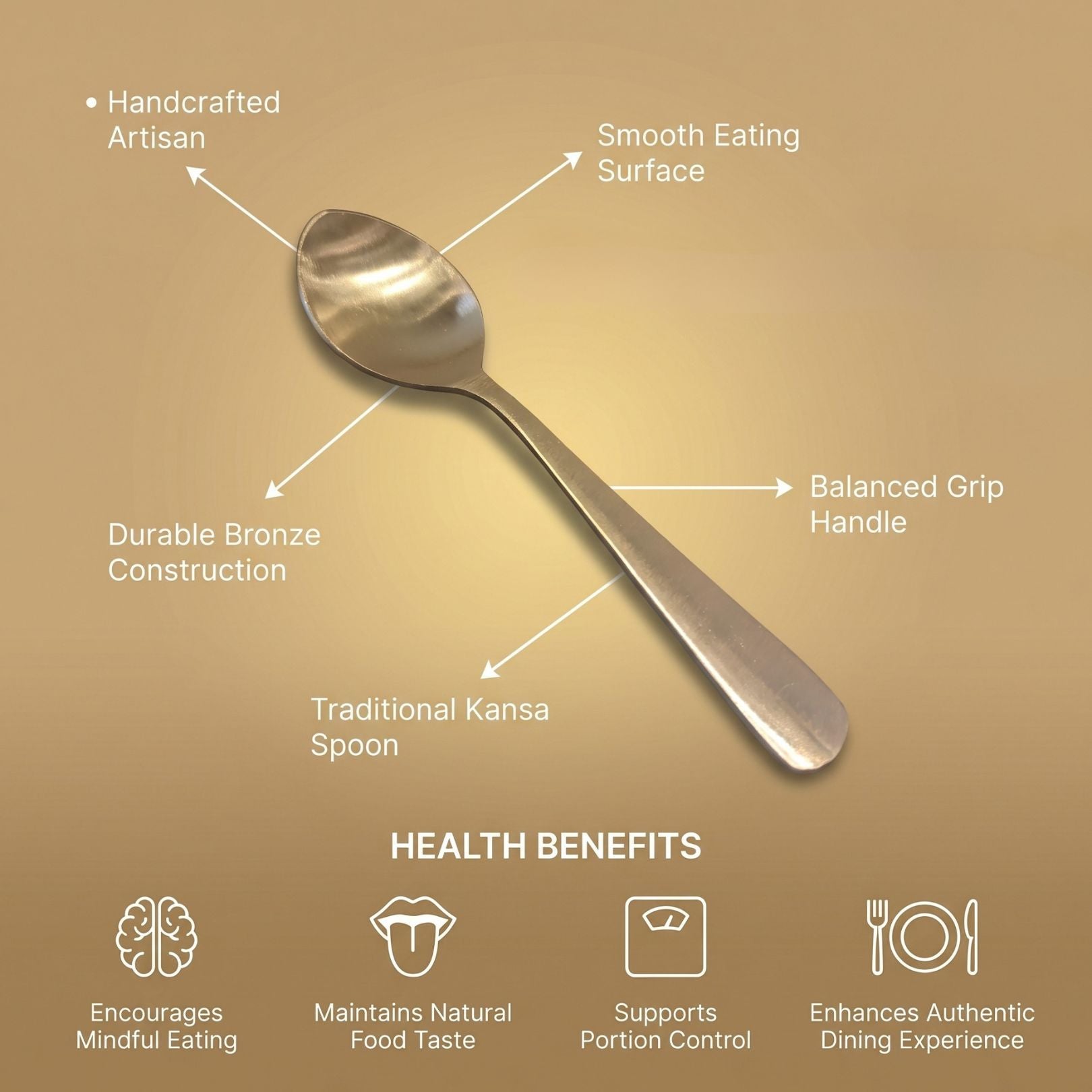 Kansa Dinner Spoons | 6Pcs - Matte