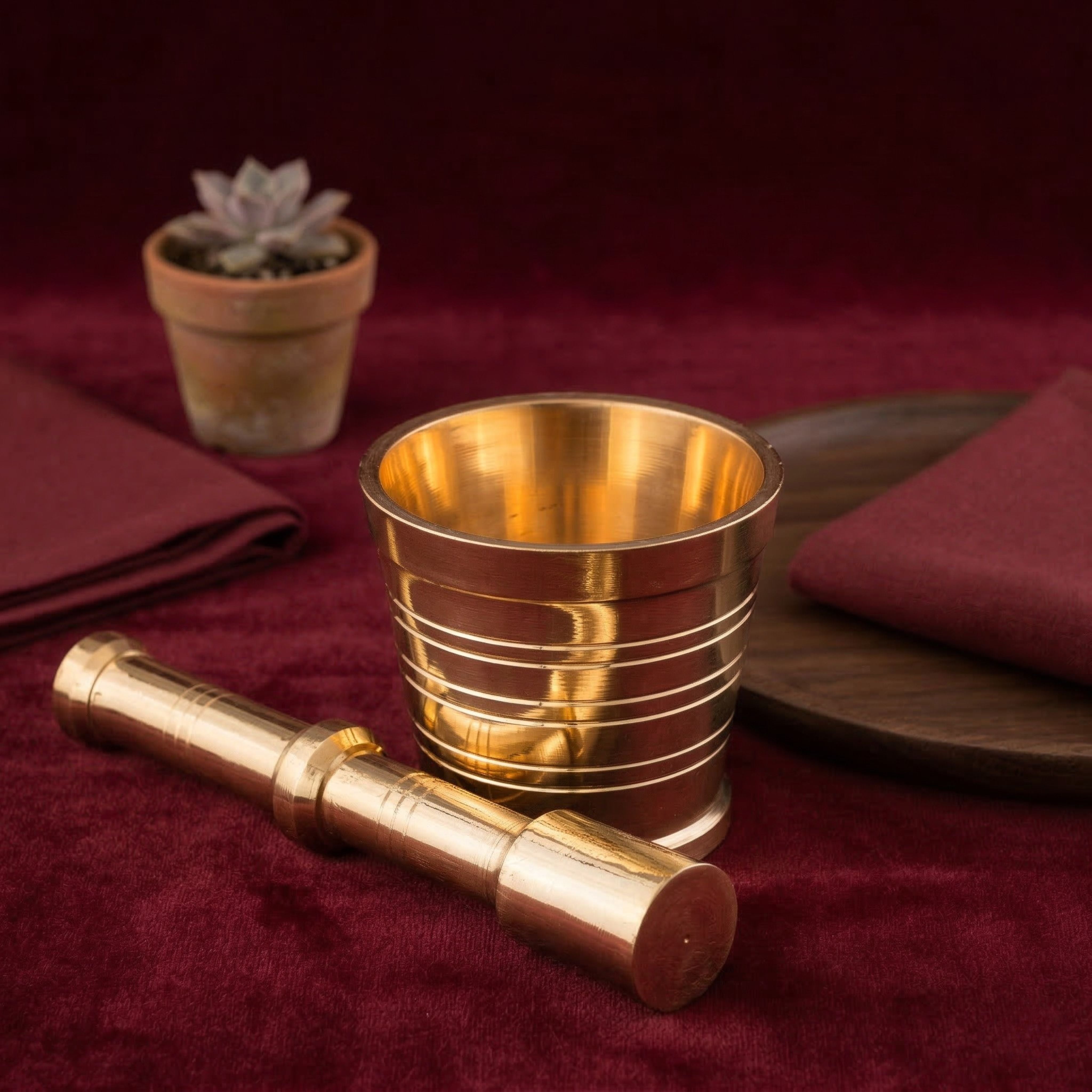 Brass Mortar and Pestle (Hamam Dasta)