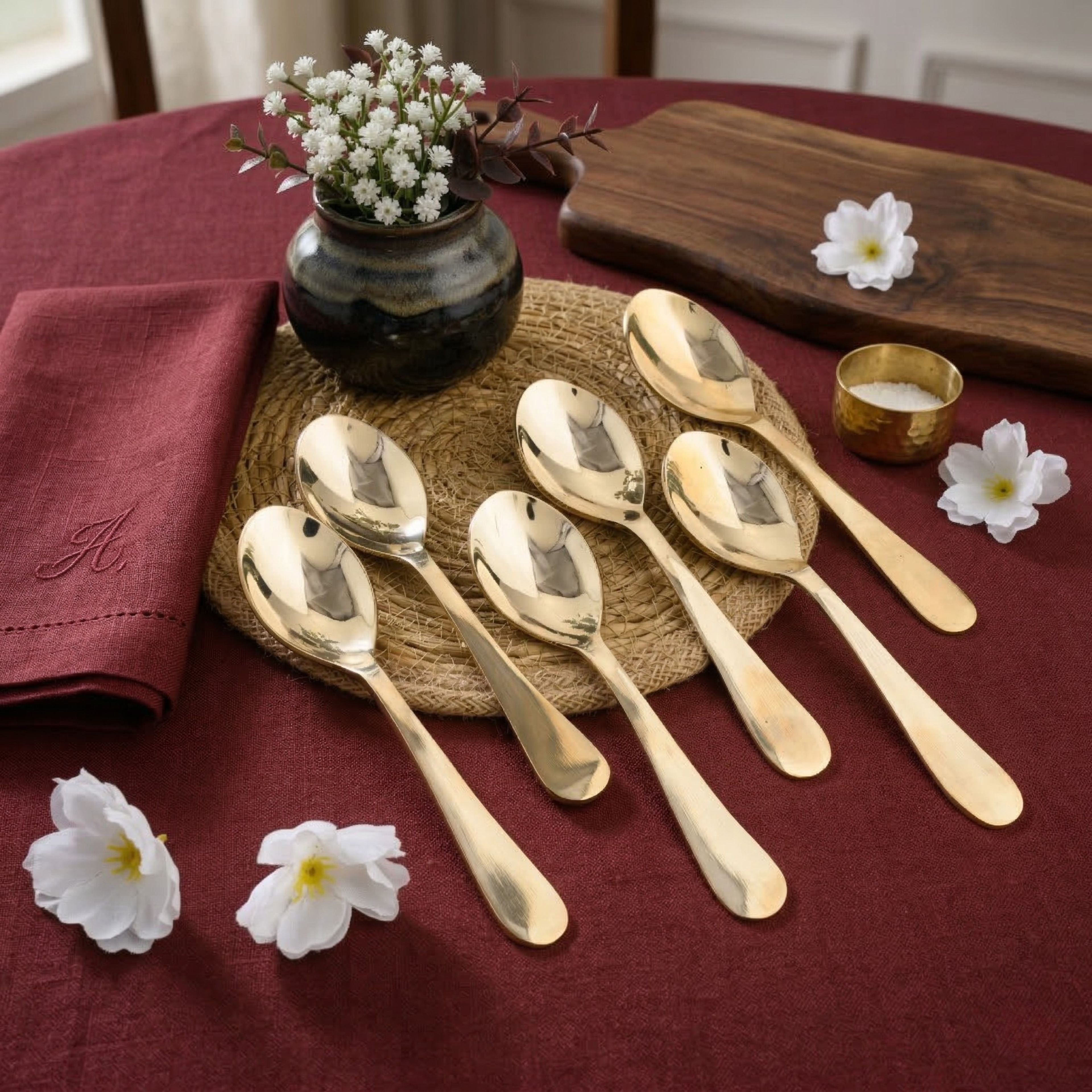 Kansa Dinner Spoons | 6Pcs -Glossy