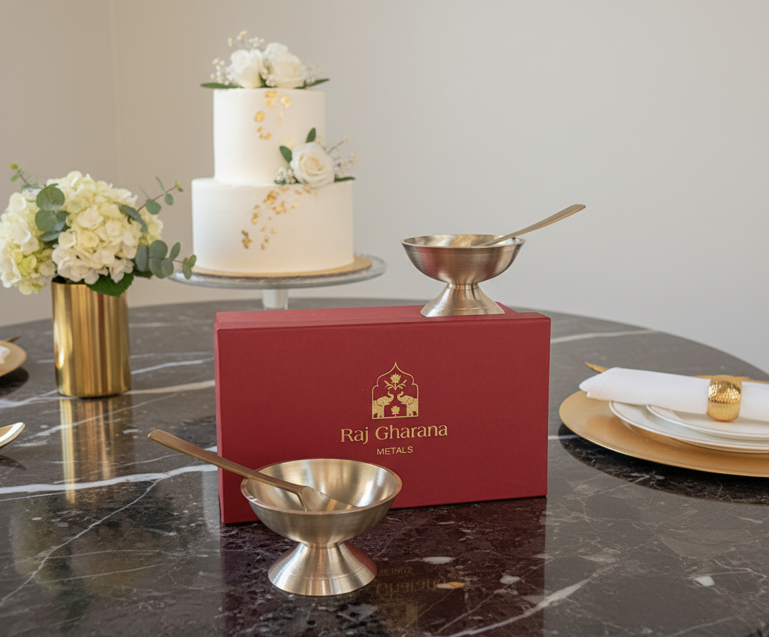 Kansa Ice Cream Cups with Spoon | Set of 2