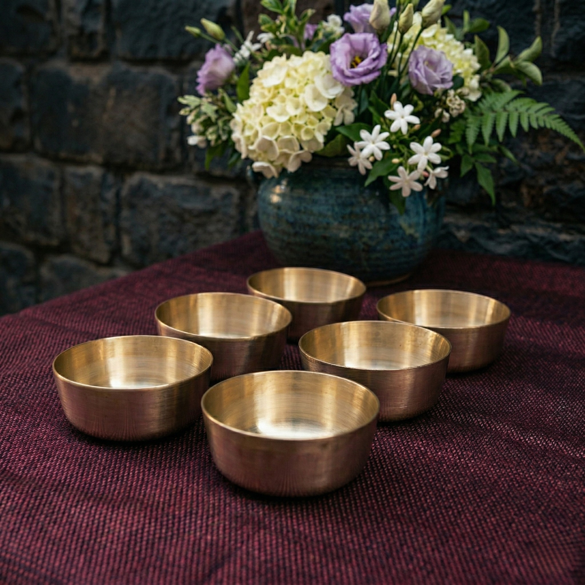 Kansa Katori(Bowl) Matte Duble Polish 6 Pcs