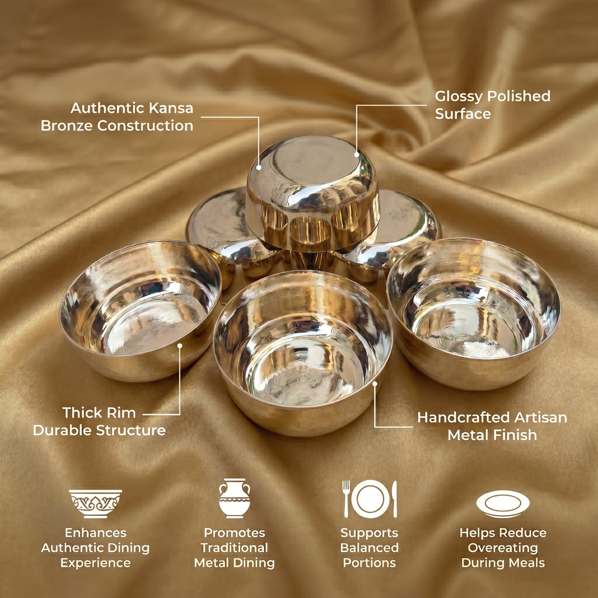 Kansa Katori(Bowl) Glossy Duble Polish